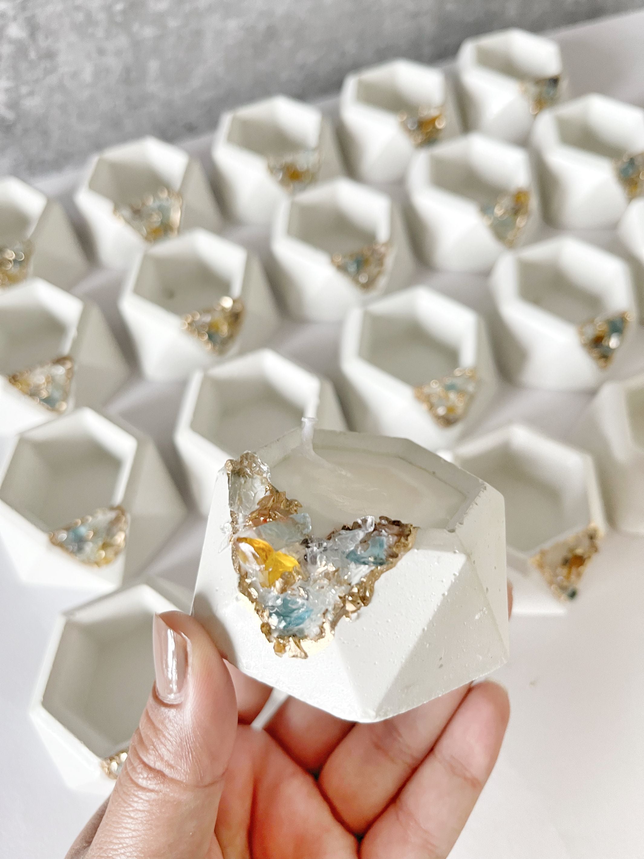 Concrete & Crystal Tea Light