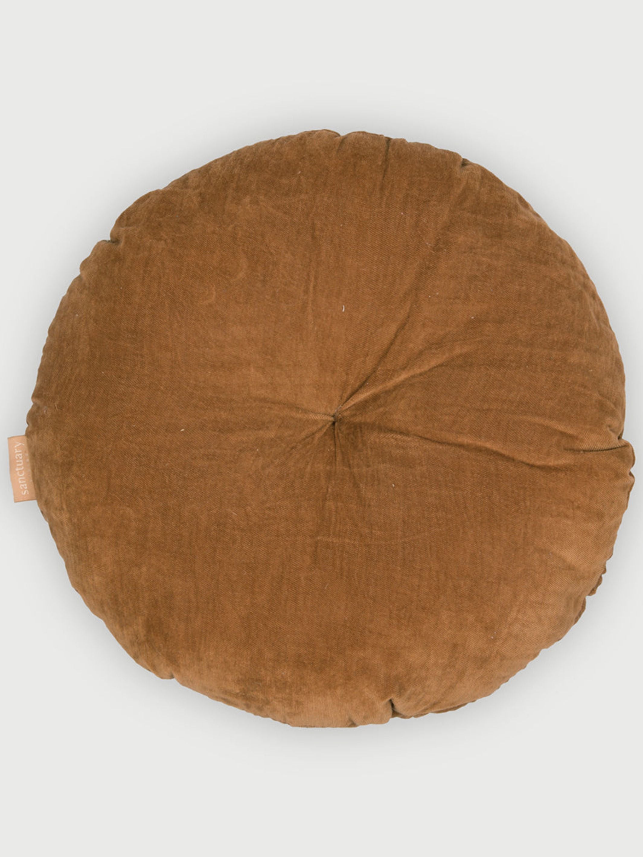 Cuddle Tan Brown Velvet  Round Cushion