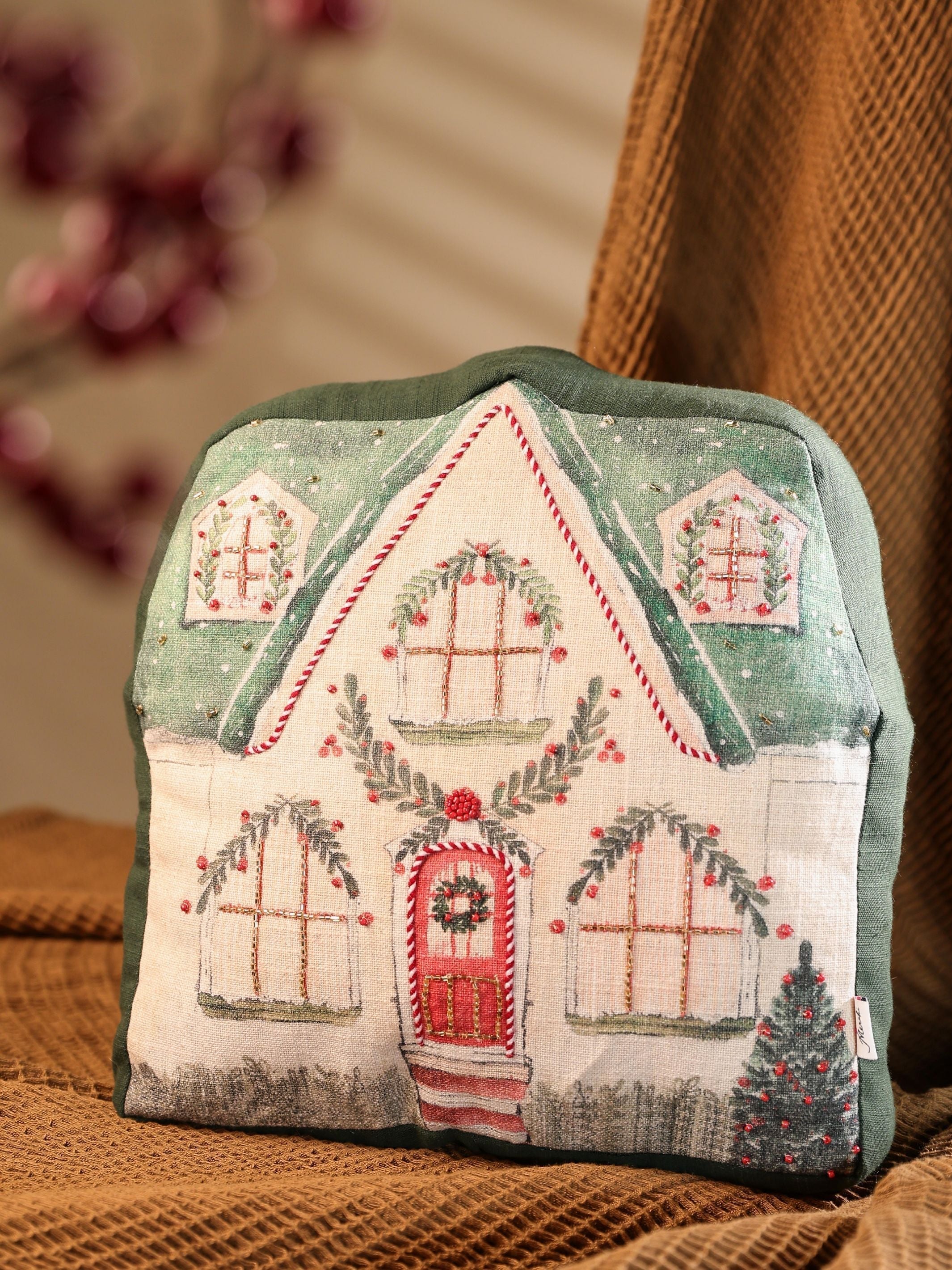Christmas Cushion Covers - Christmas House (14"x14")