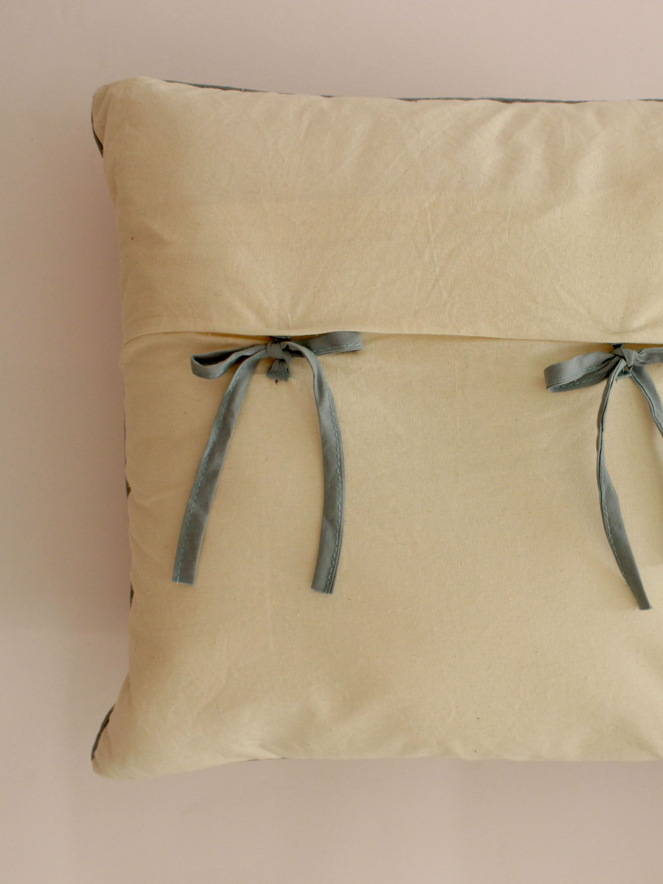 Cotton Block Printed Cushion Cover - Daisy