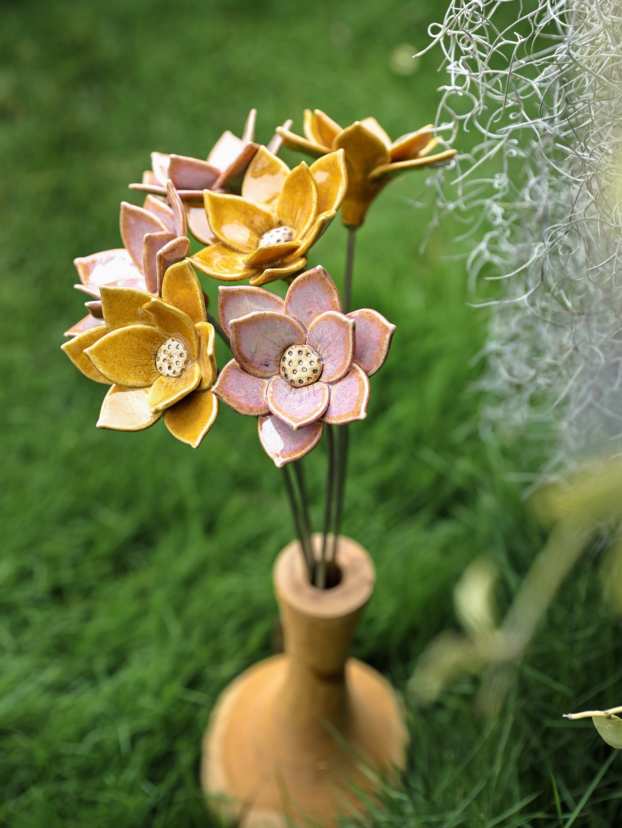 Dayflower Large - Single Flower Stem (Cherry Pink)