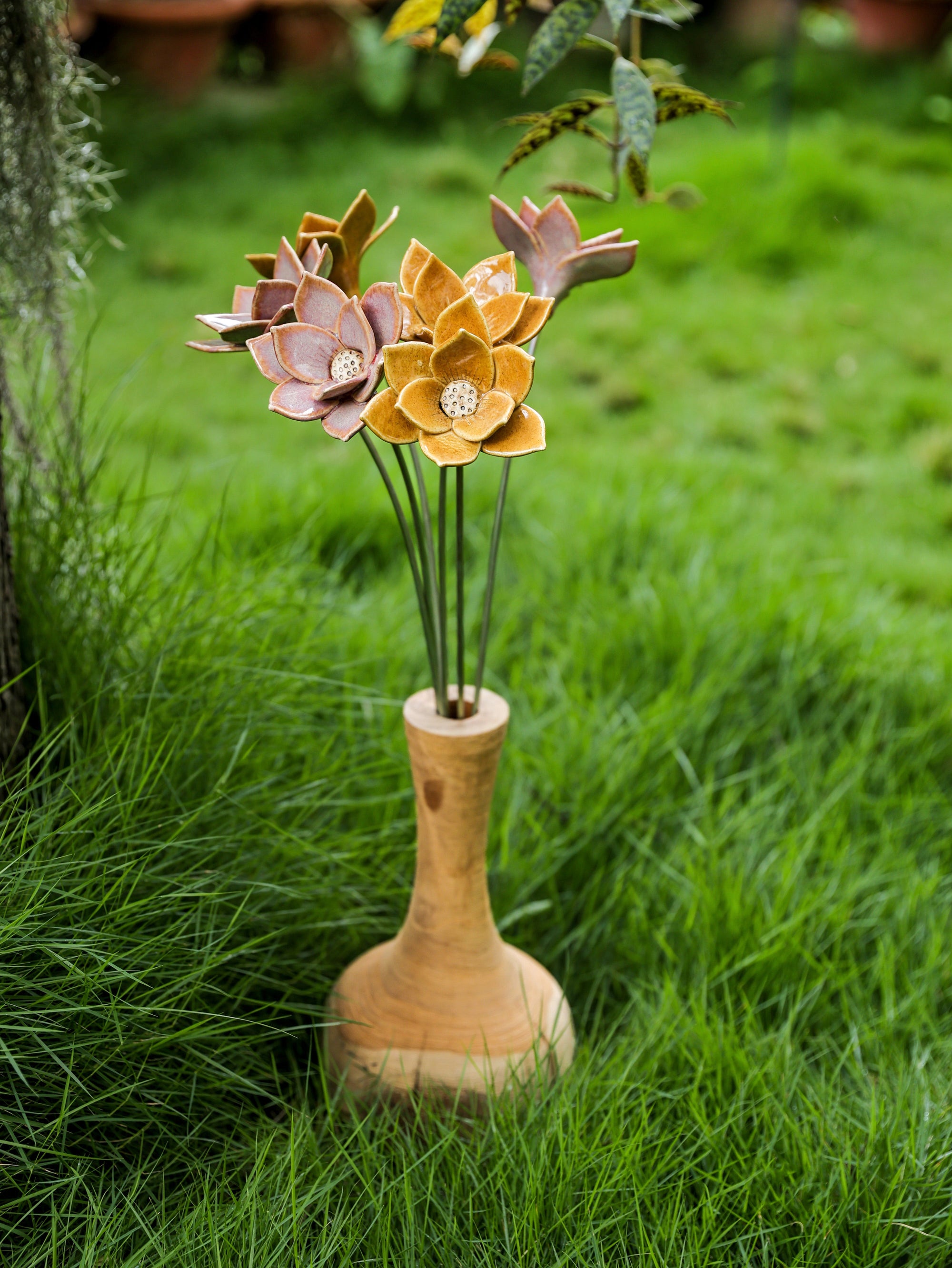 Dayflower Large - Single Flower Stem (Cherry Pink)