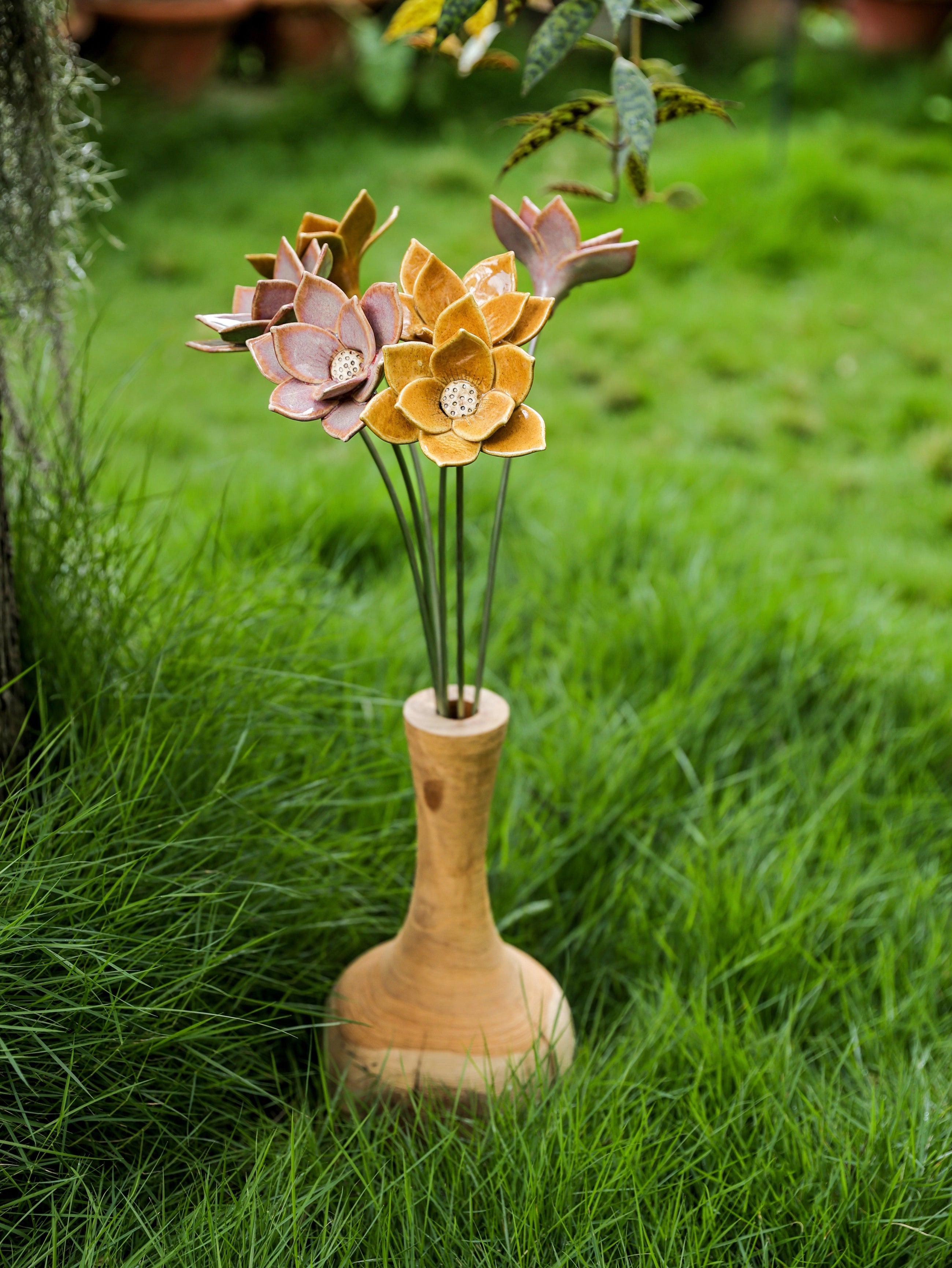 Dayflower Large - Single Flower Stem (Cherry Pink)