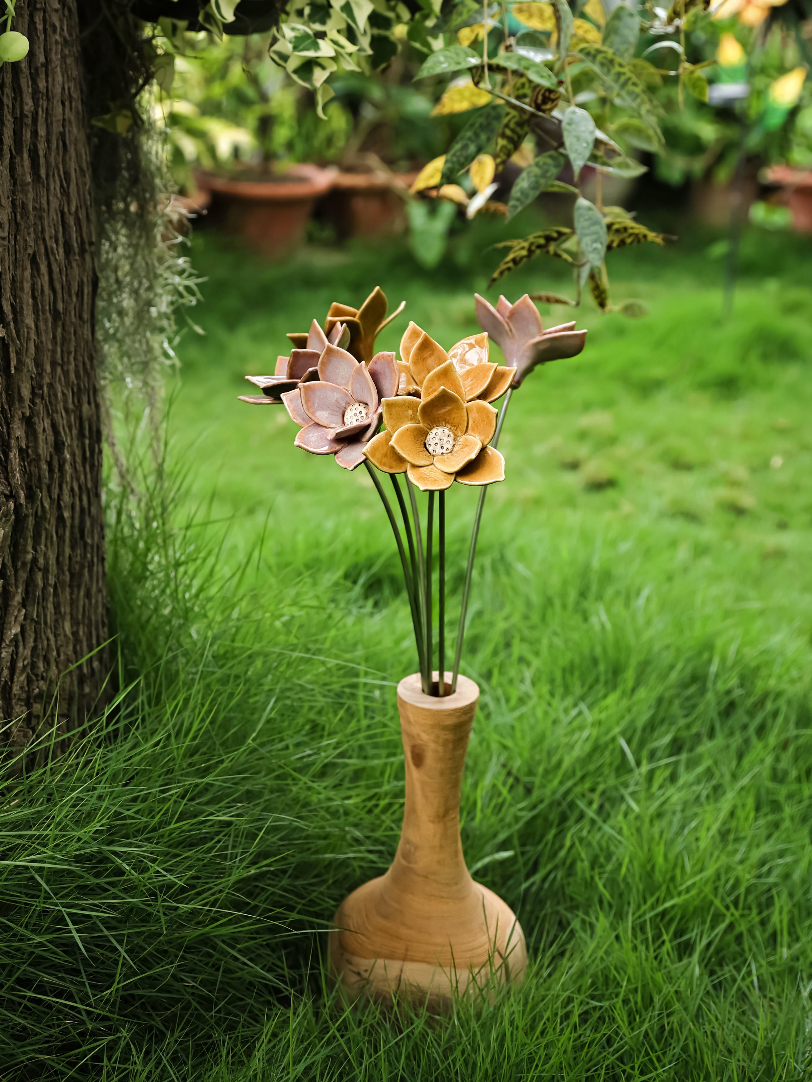 Dayflower Large - Single Flower Stem (Mustard Yellow)