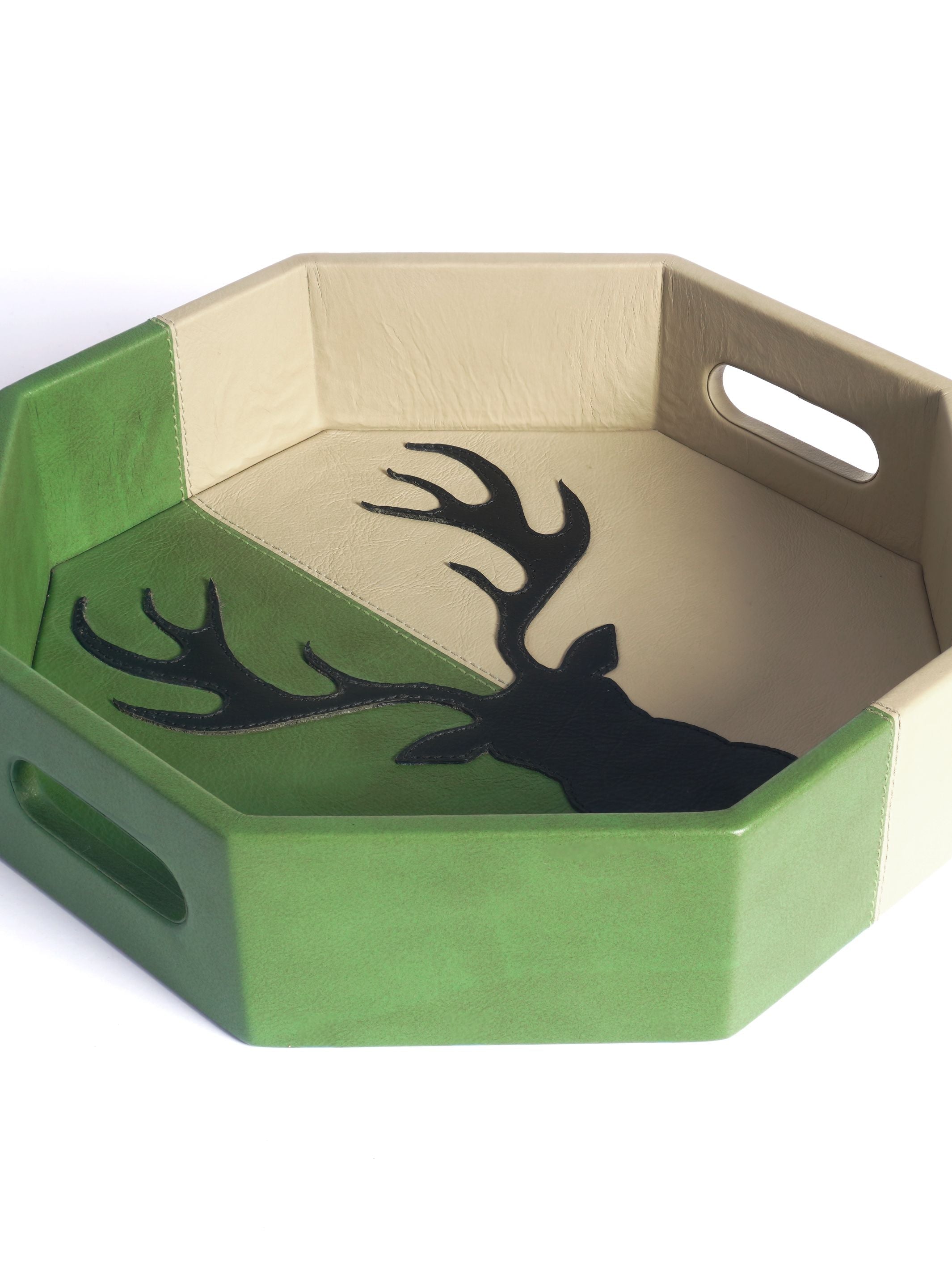 Green & Beige Hexa Tray