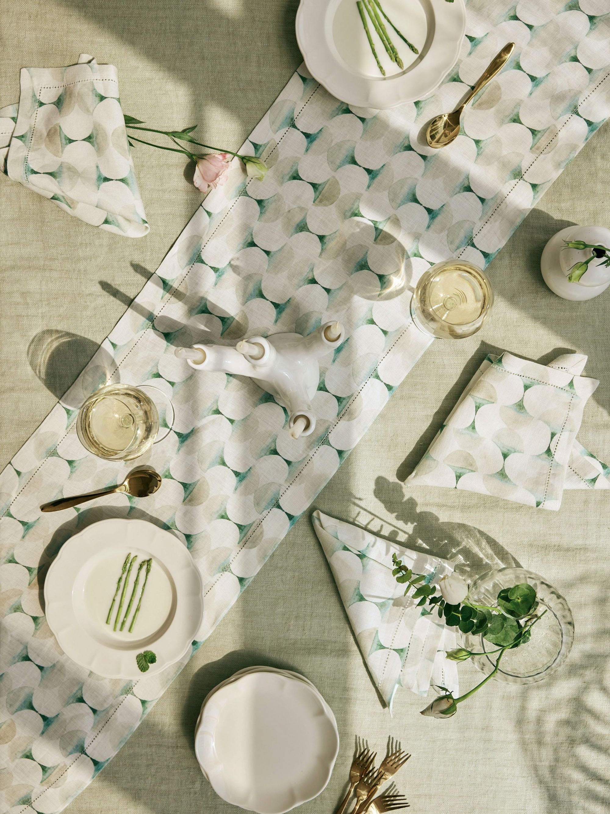 Cove Teal Linen Table Runner