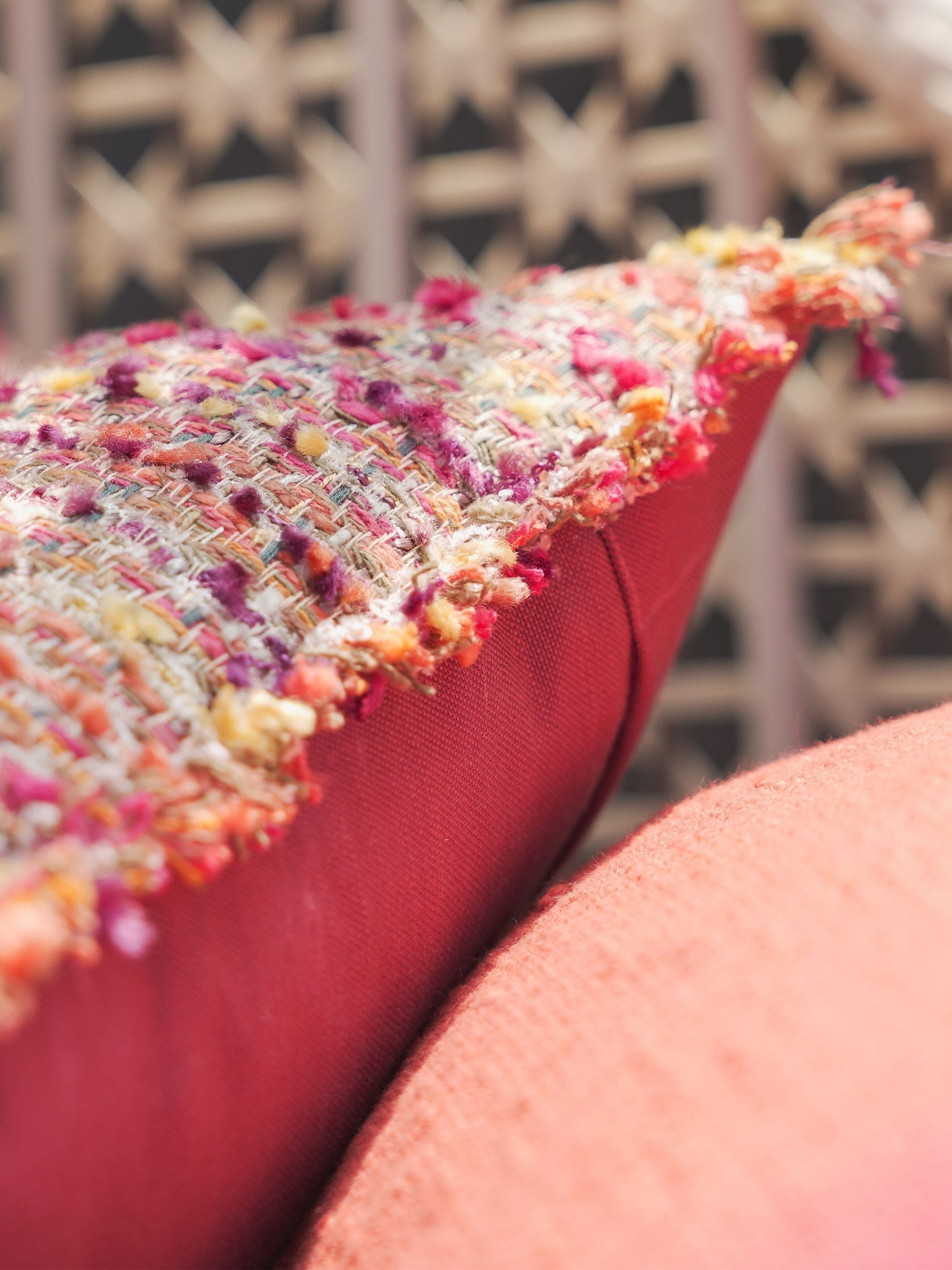 Hand Woven Cushion Cover - Enlaced Fuchsia