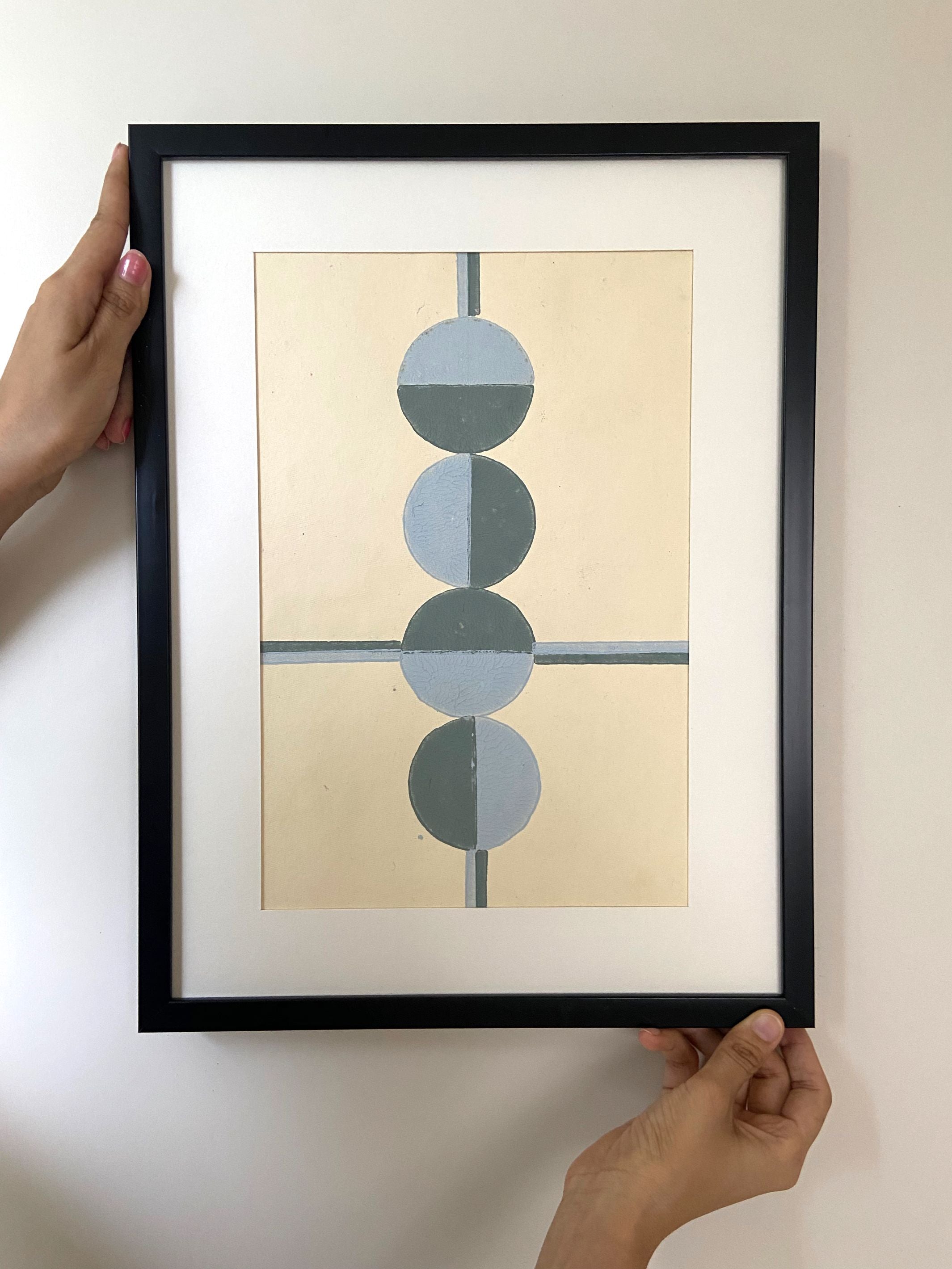 Wall Frame l Handblock printed artwork on handmade paper l 10" x 10" l set of two