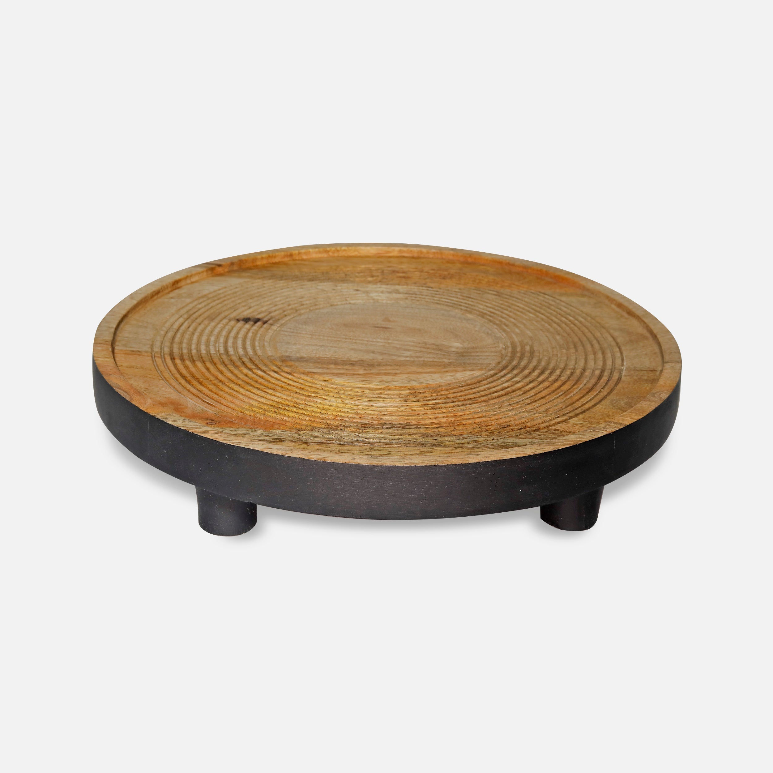 January - Black Wooden Tray With Cloche