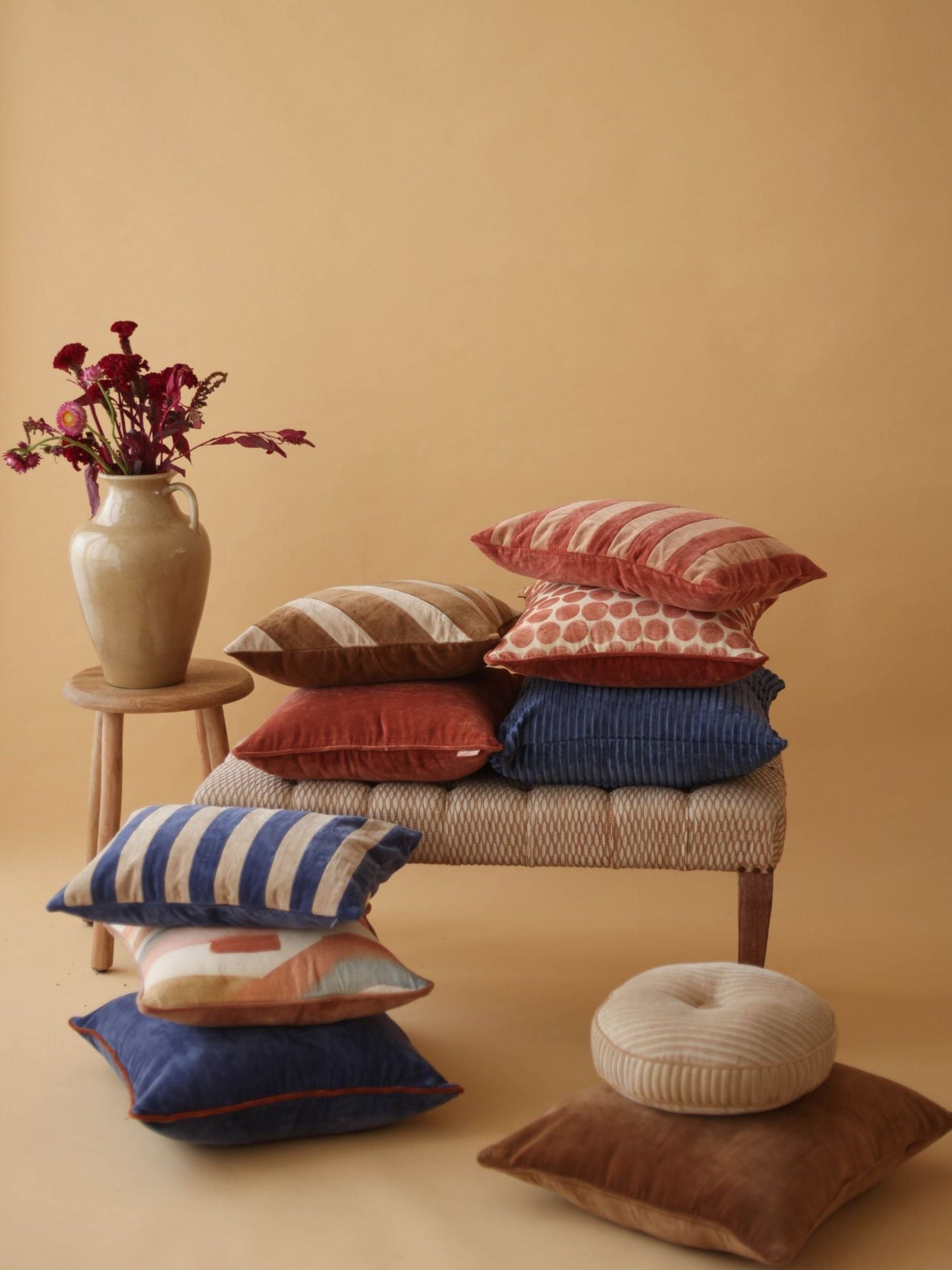 Glow Cobalt Blue Velvet Cushion Cover