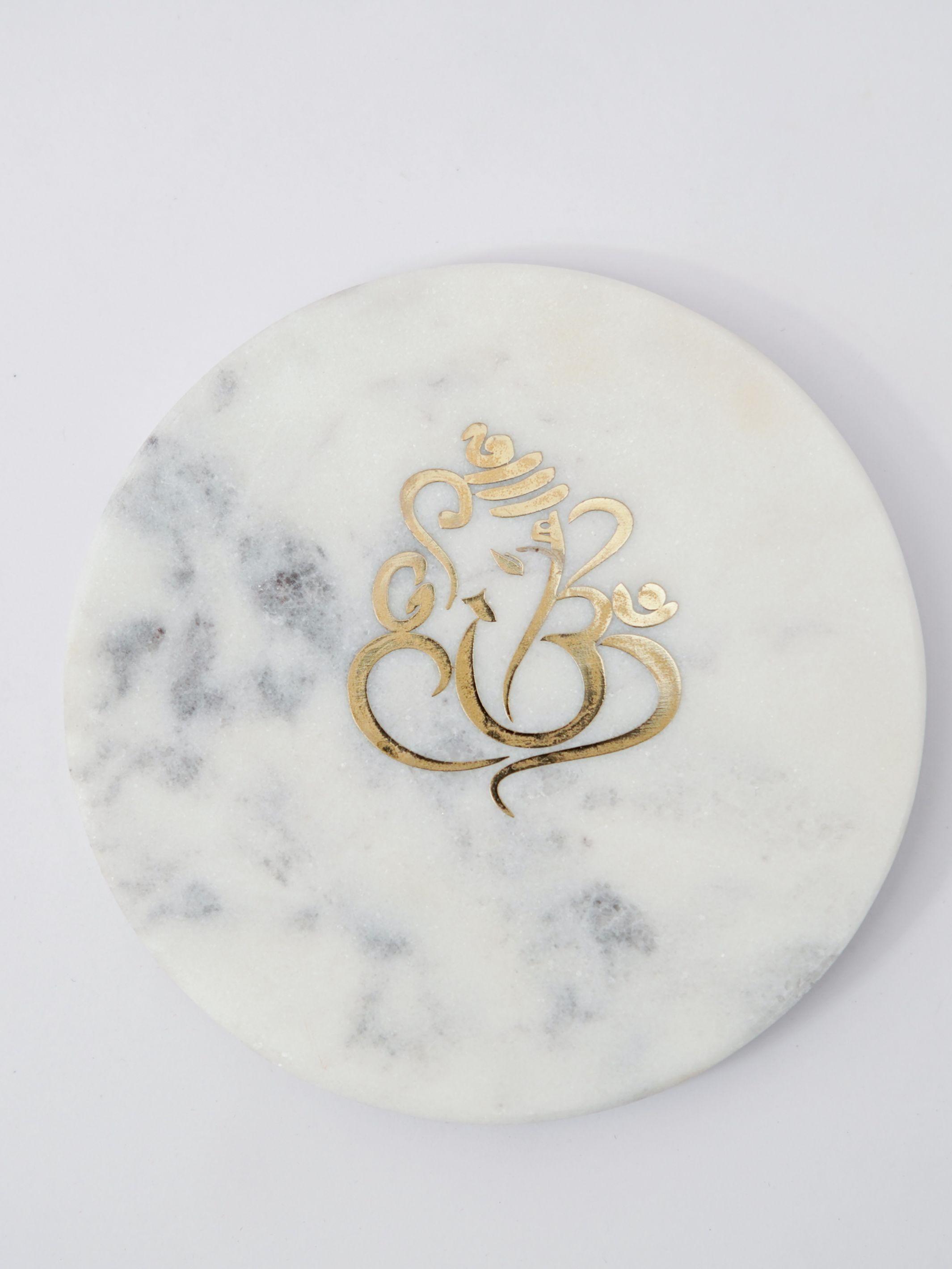 Ganesha with Marble - Metal Holder