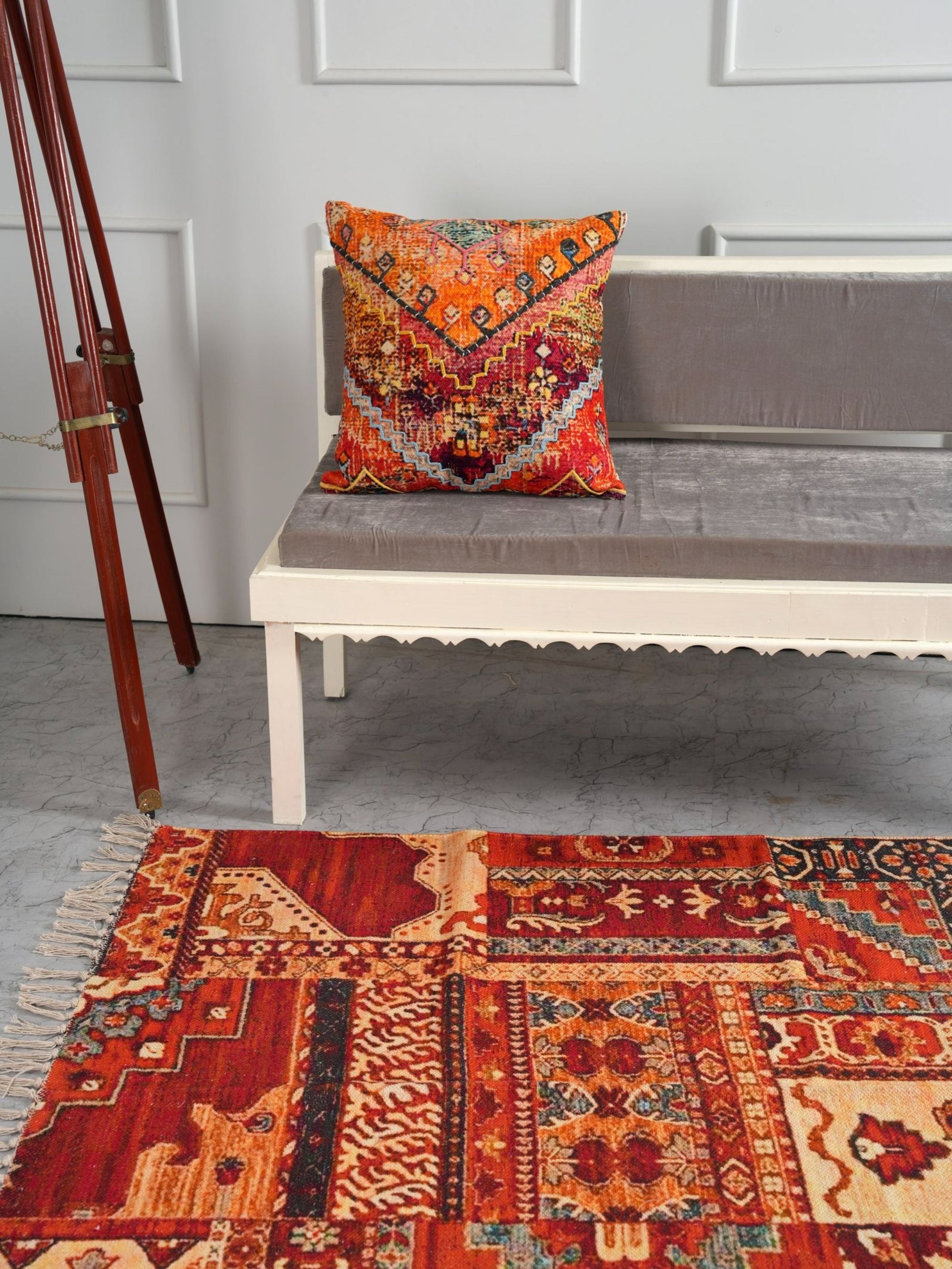 Embroidered Cushion Cover - Geo Chic
