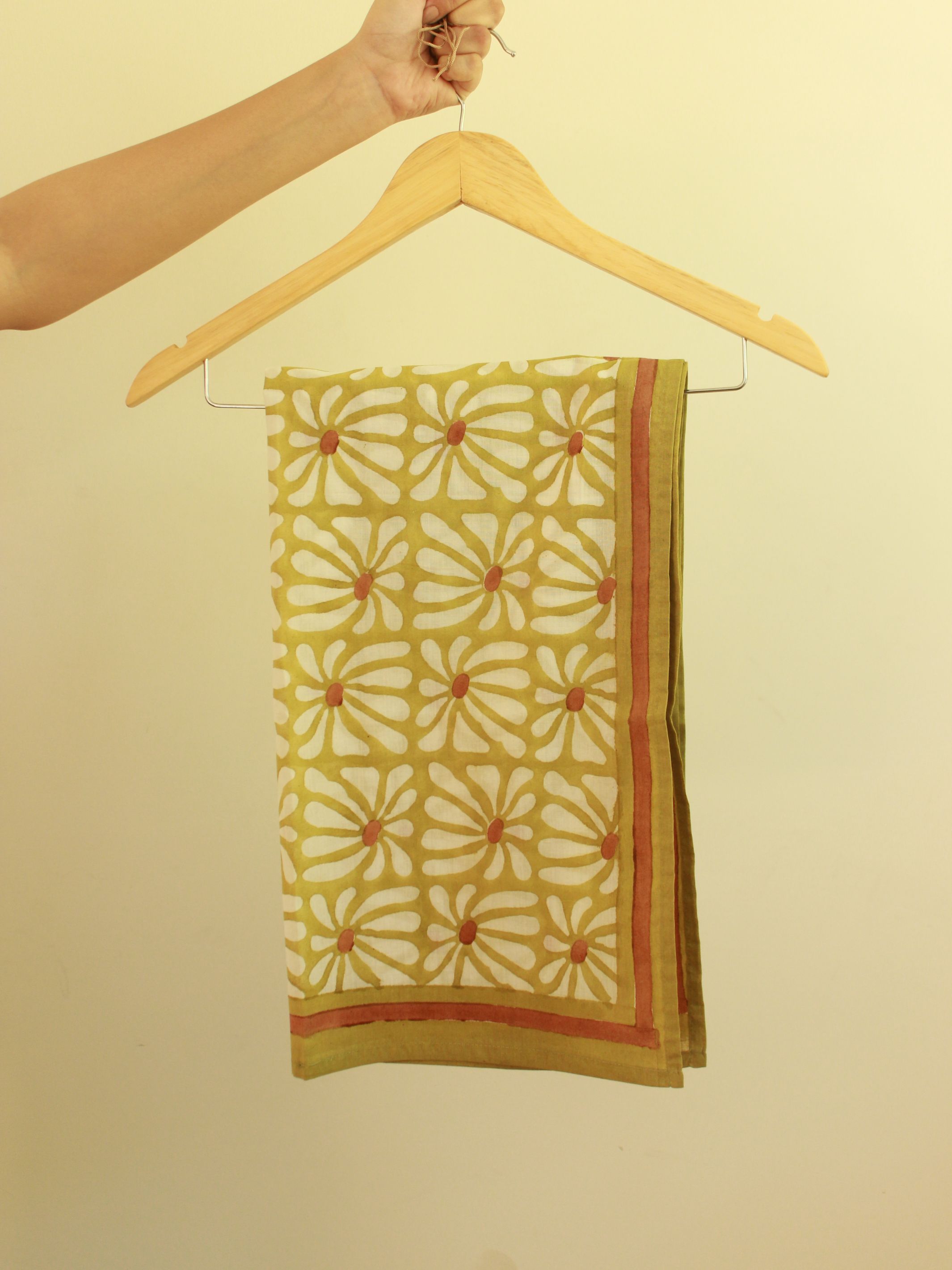 Cotton Scarf Stole - Geometric Flowers