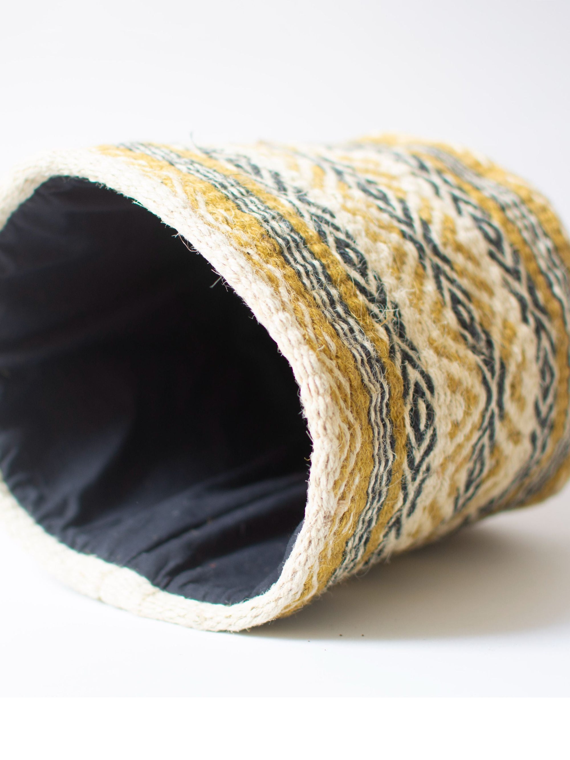Geometric Jute Handwoven Basket Large