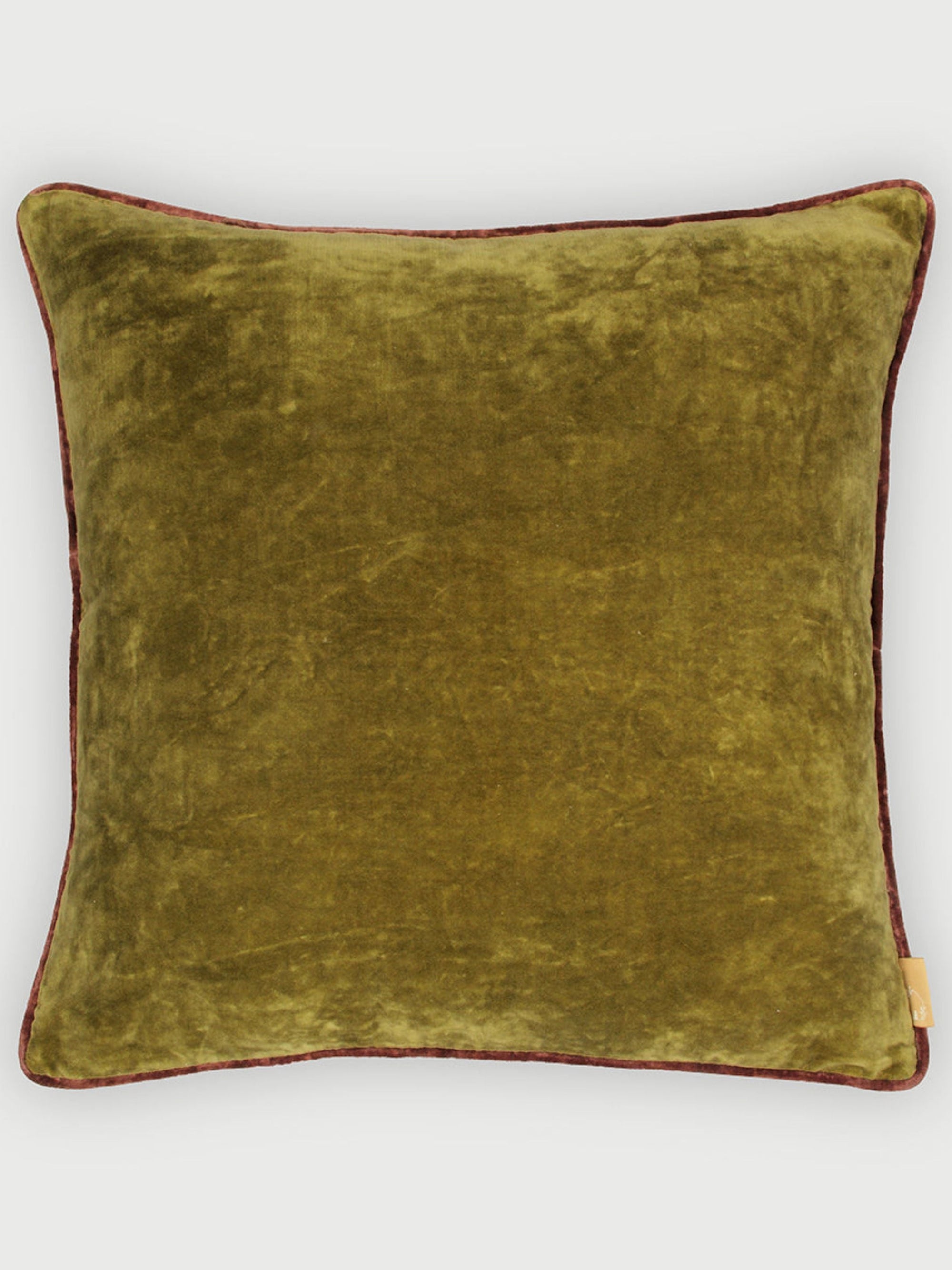 Glow Olive Green Velvet Cushion Cover