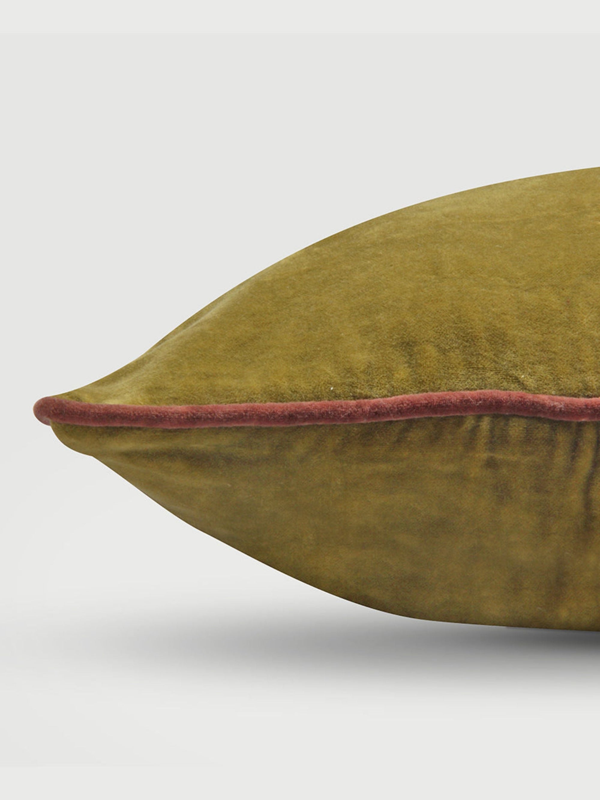 Glow Olive Green Velvet Cushion Cover