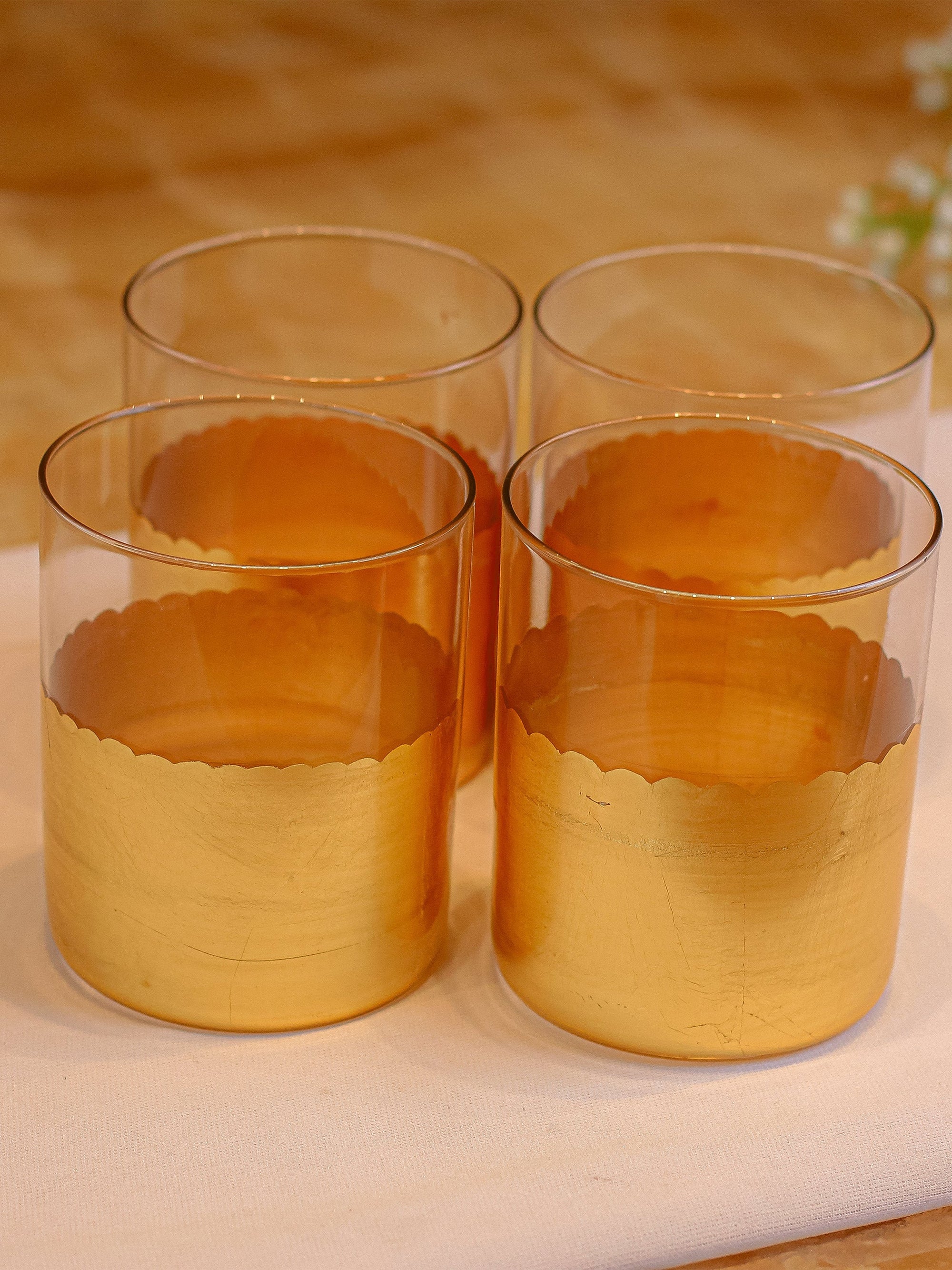 Gold Set Of 4 Water Glasses