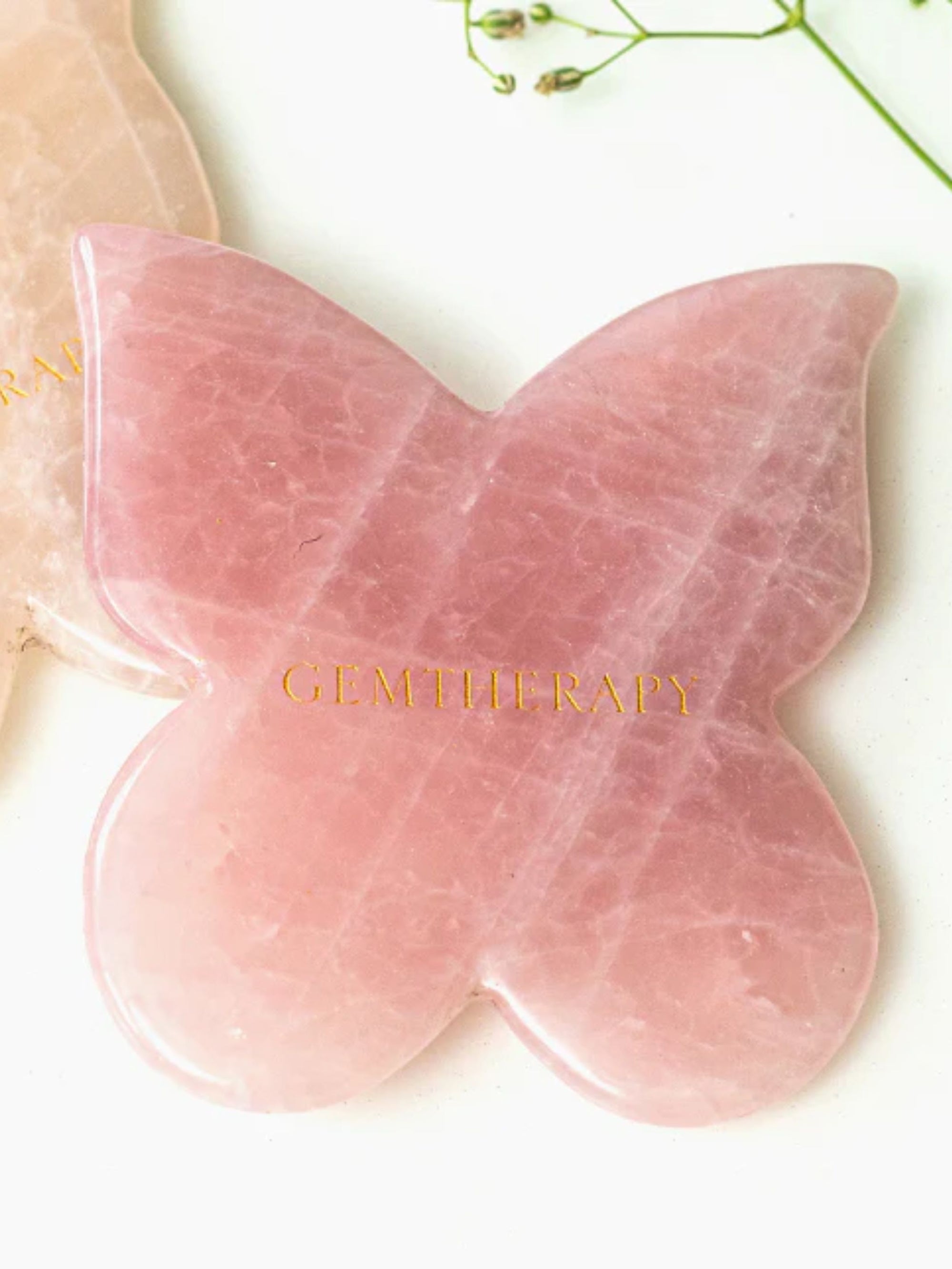 Gua Sha Butterfly Rose Quartz