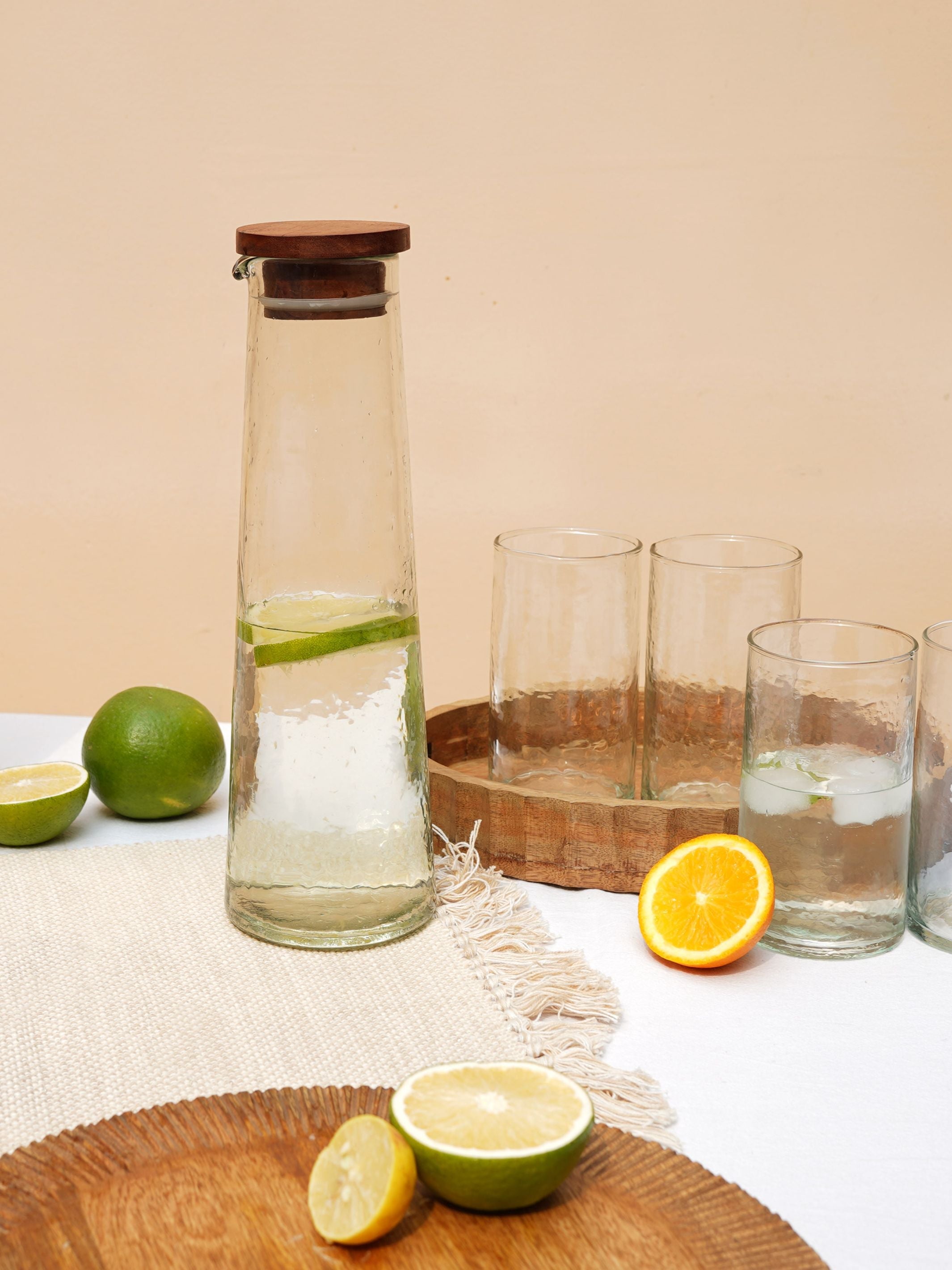 Hammered Glass Carafe
