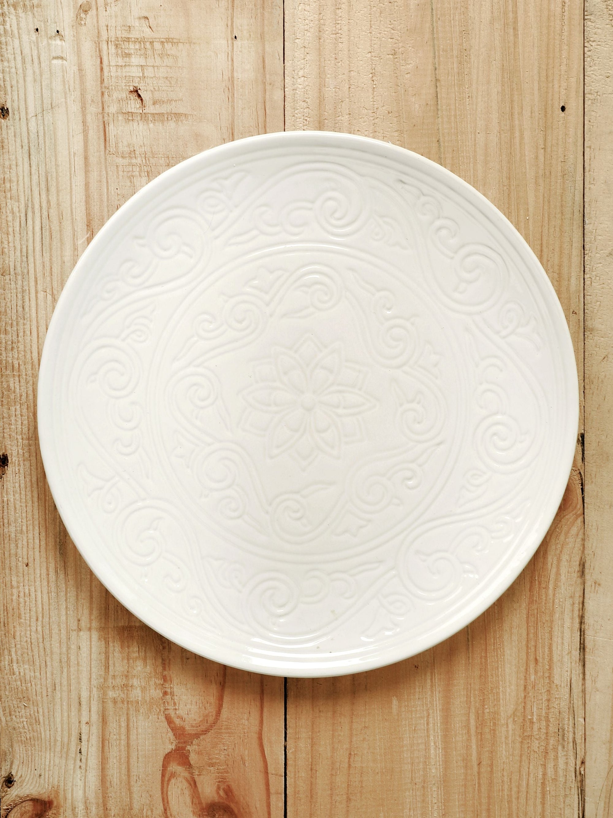 Handcrafted White Dinner Plate