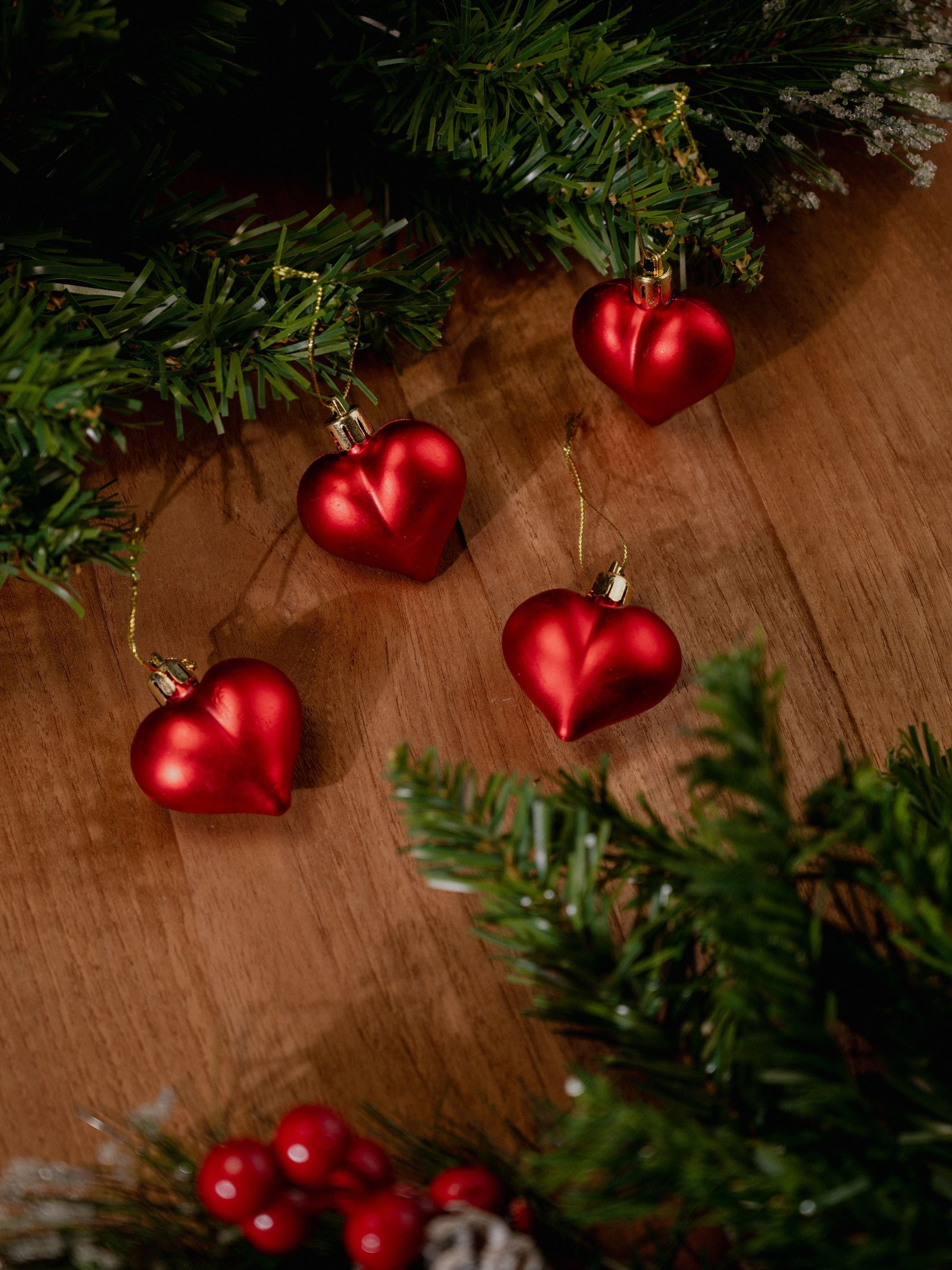 Heart Shape Christmas Tree Hanging Pack Of 4