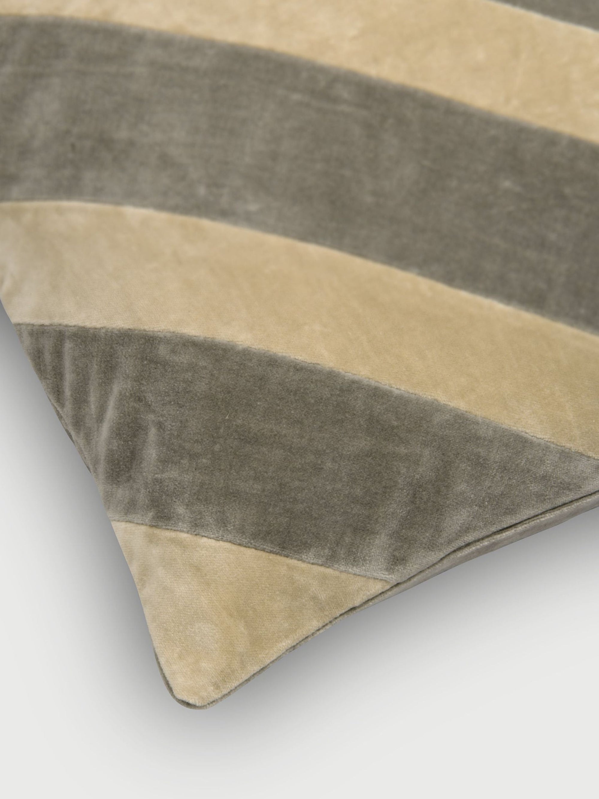 Heather Grey Velvet Stripe Cushion Cover