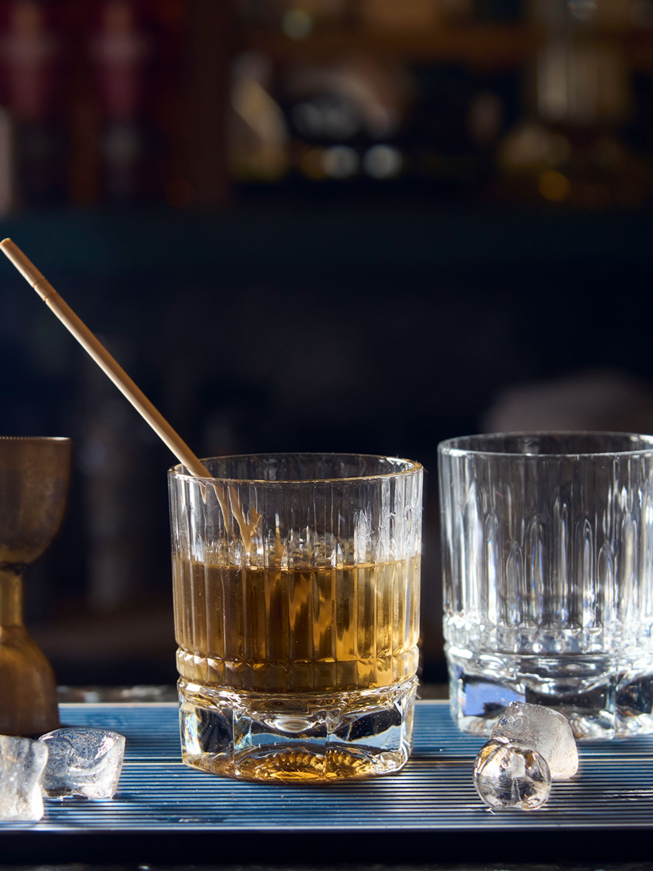 Heavy Base Classic Ribbed Whiskey Glass _ Set of 6