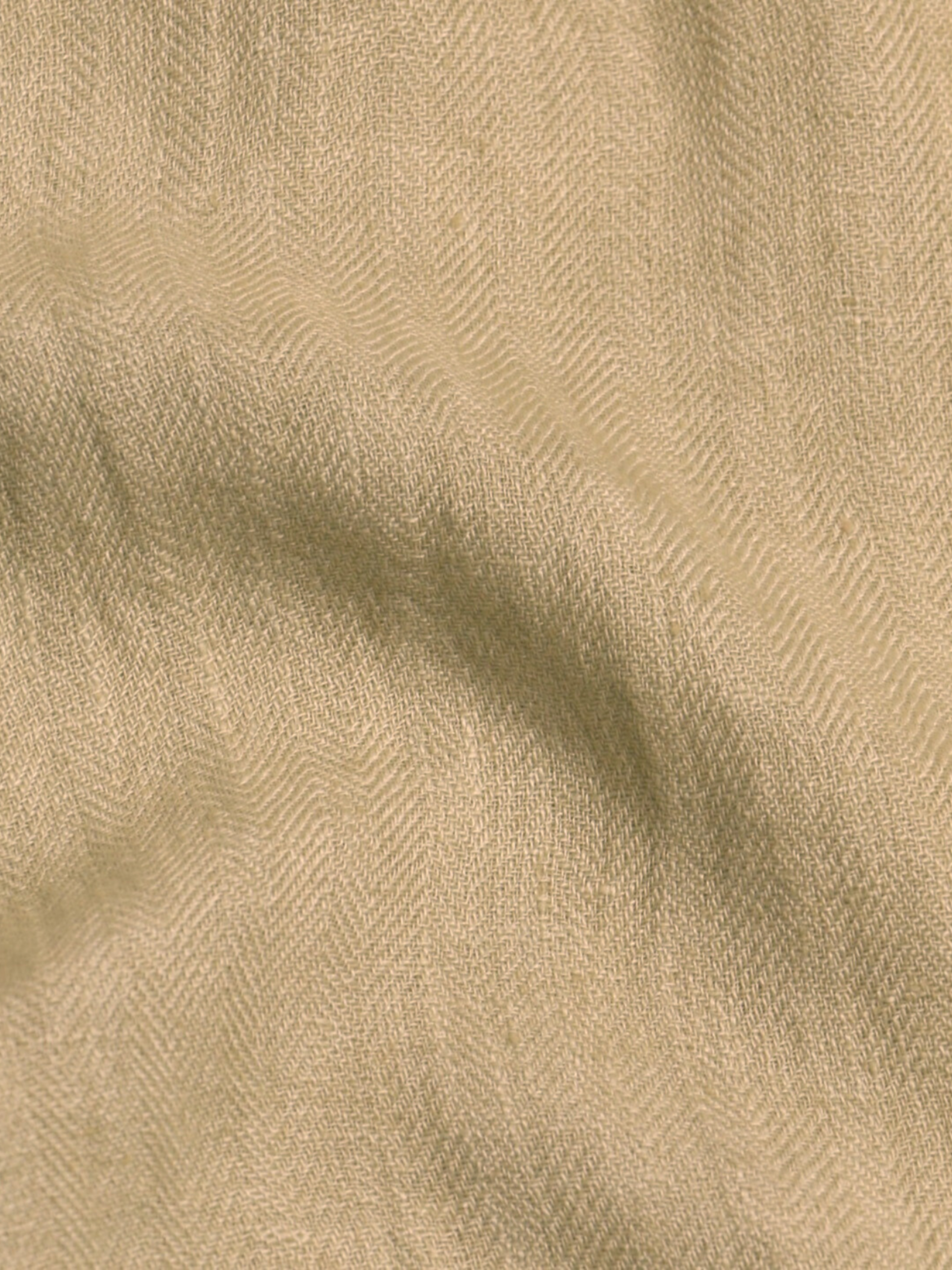 Sand Herringbone Linen Table Runner