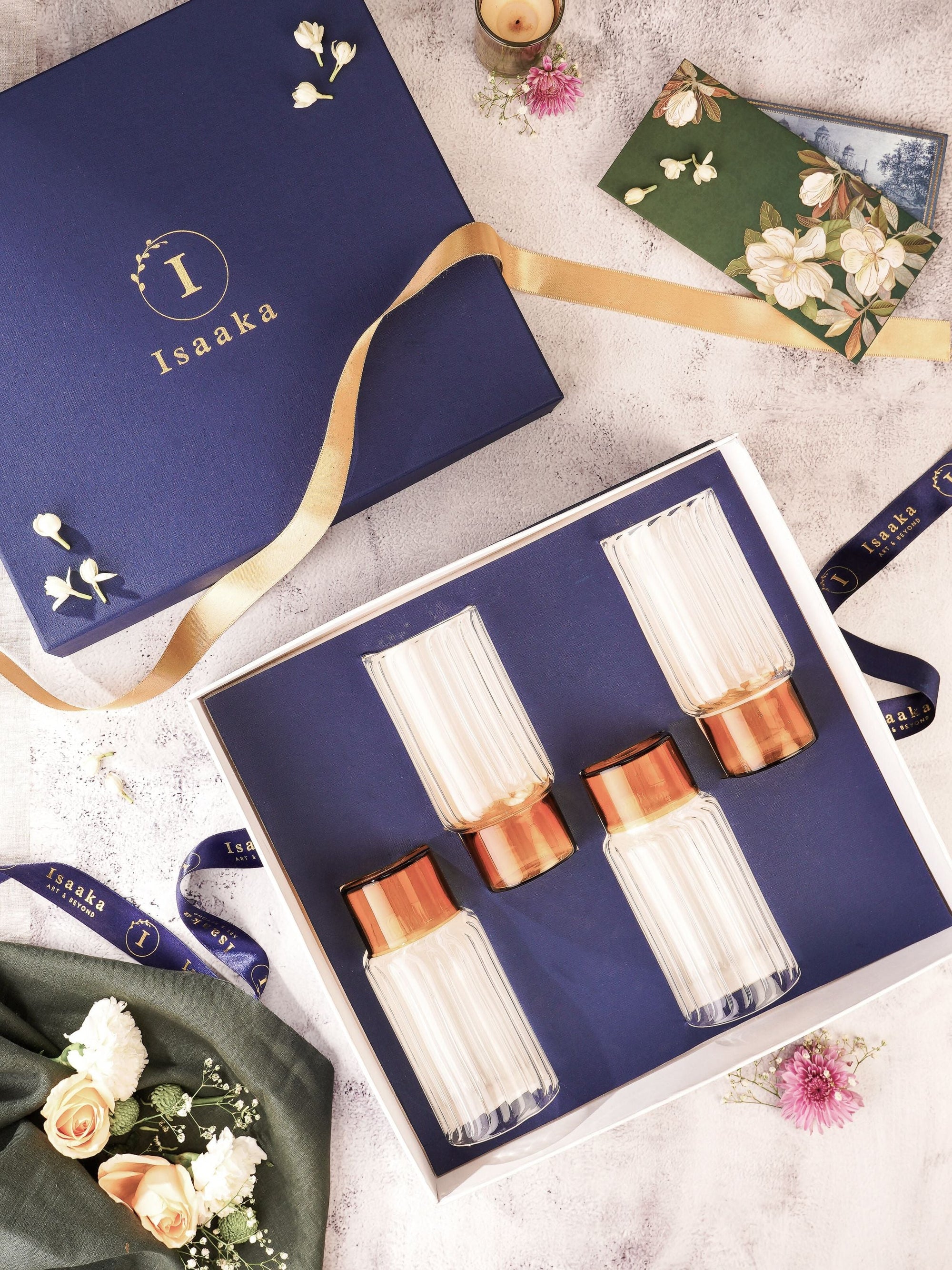 Highball Amber Set Of 4 Gift Box