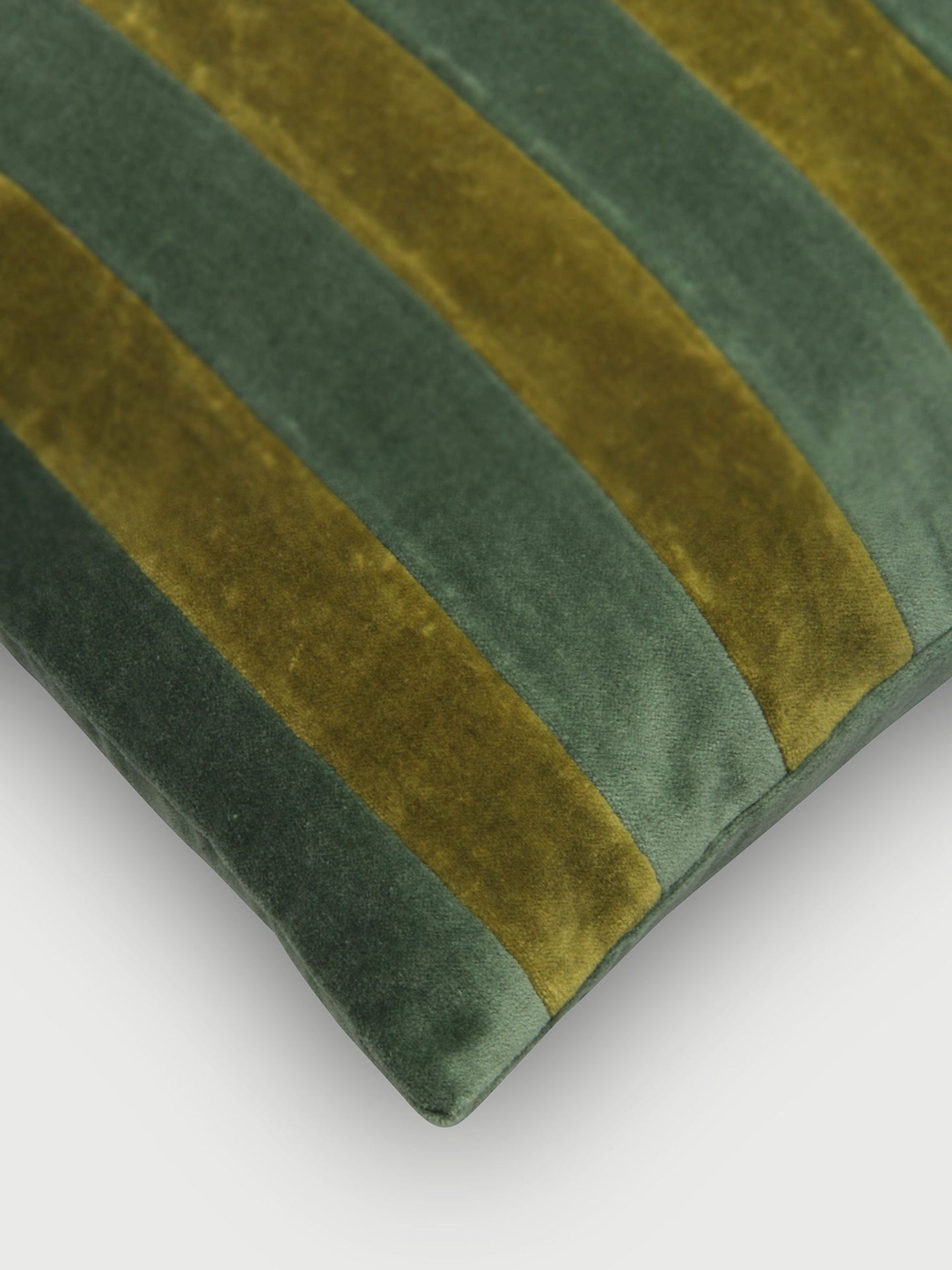 Holly Eucalyptus Velvet Stripe Cushion Cover