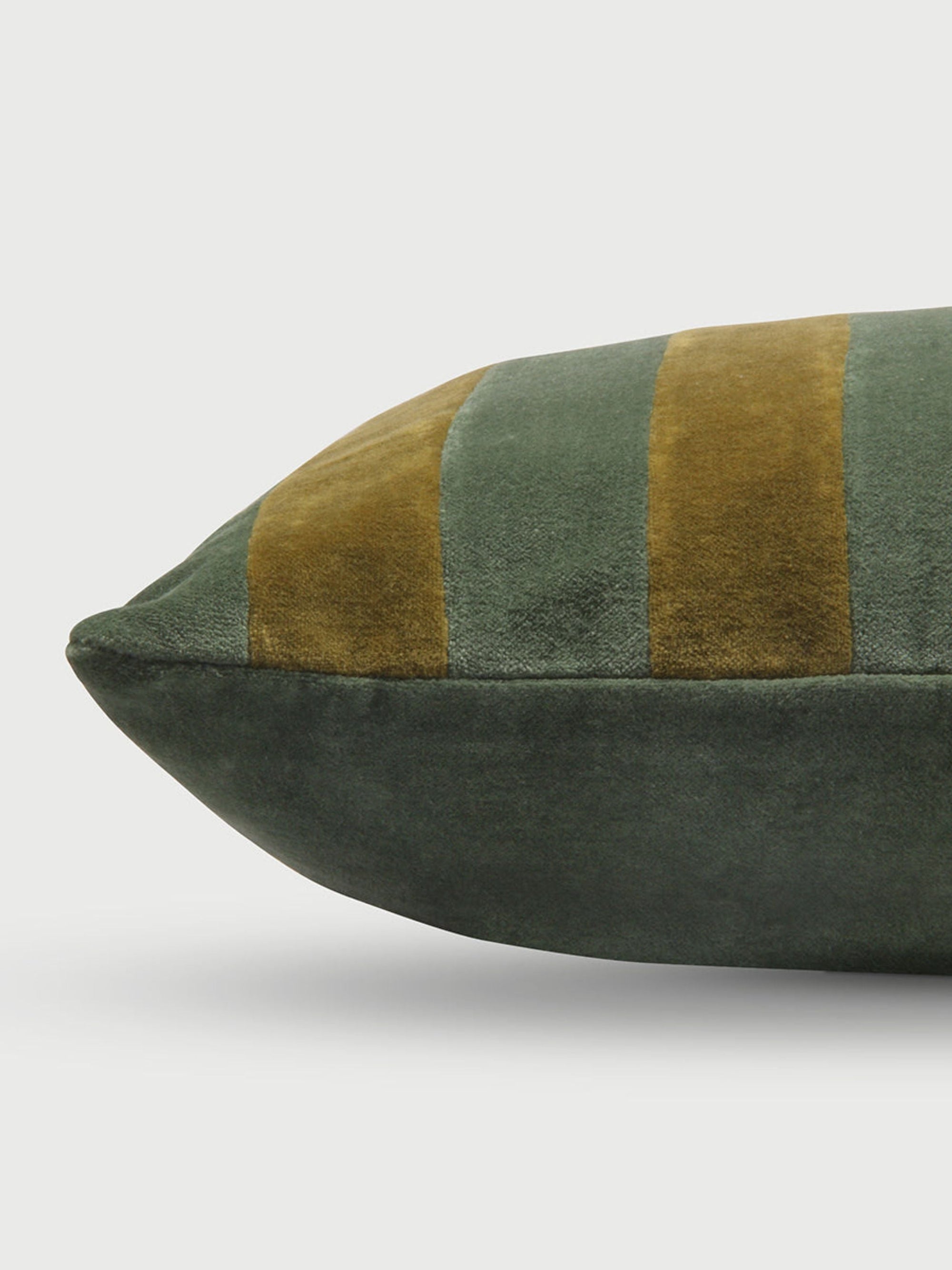 Holly Eucalyptus Velvet Stripe Cushion Cover