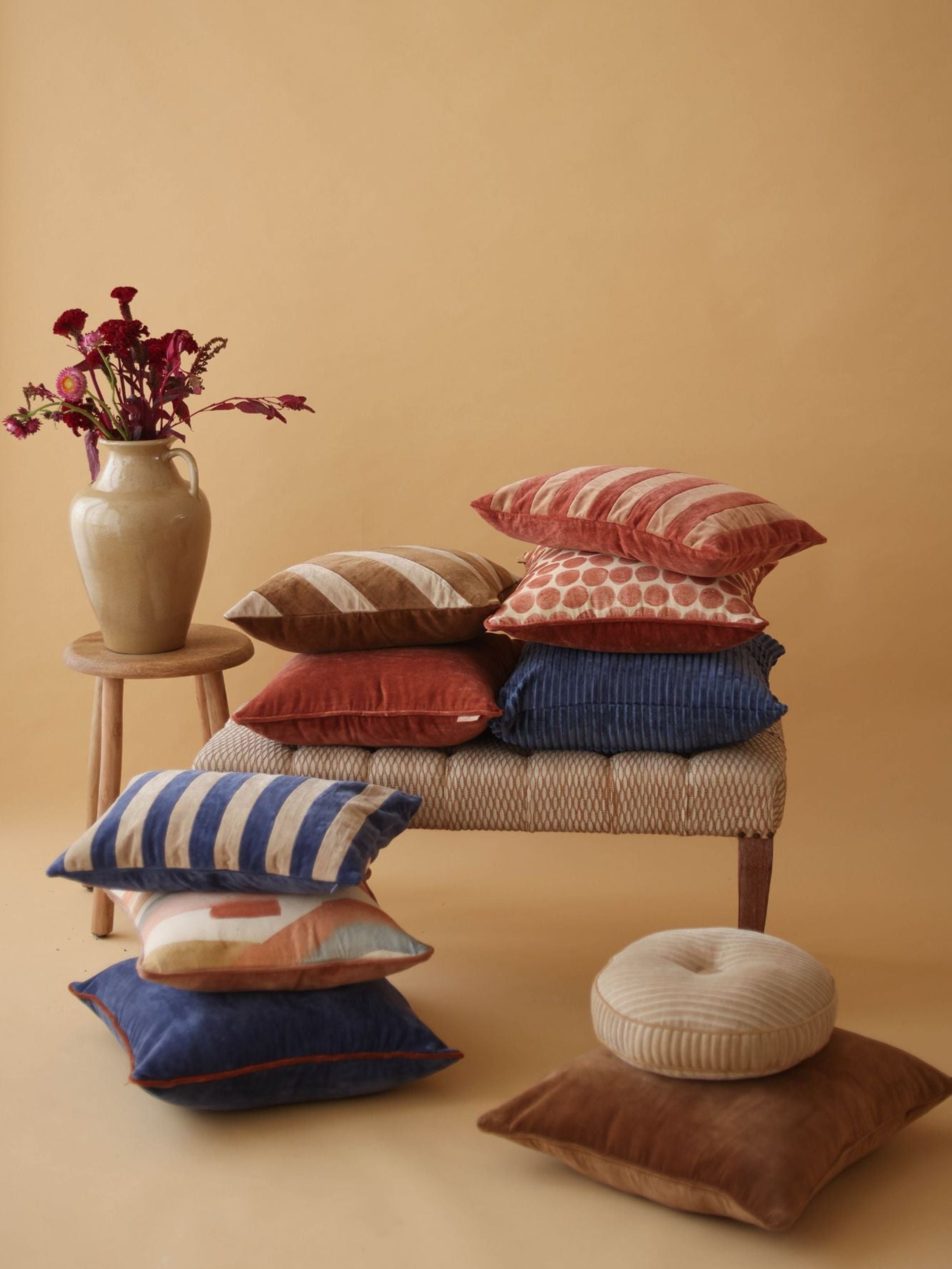 Glow Cobalt Blue Velvet Cushion Cover