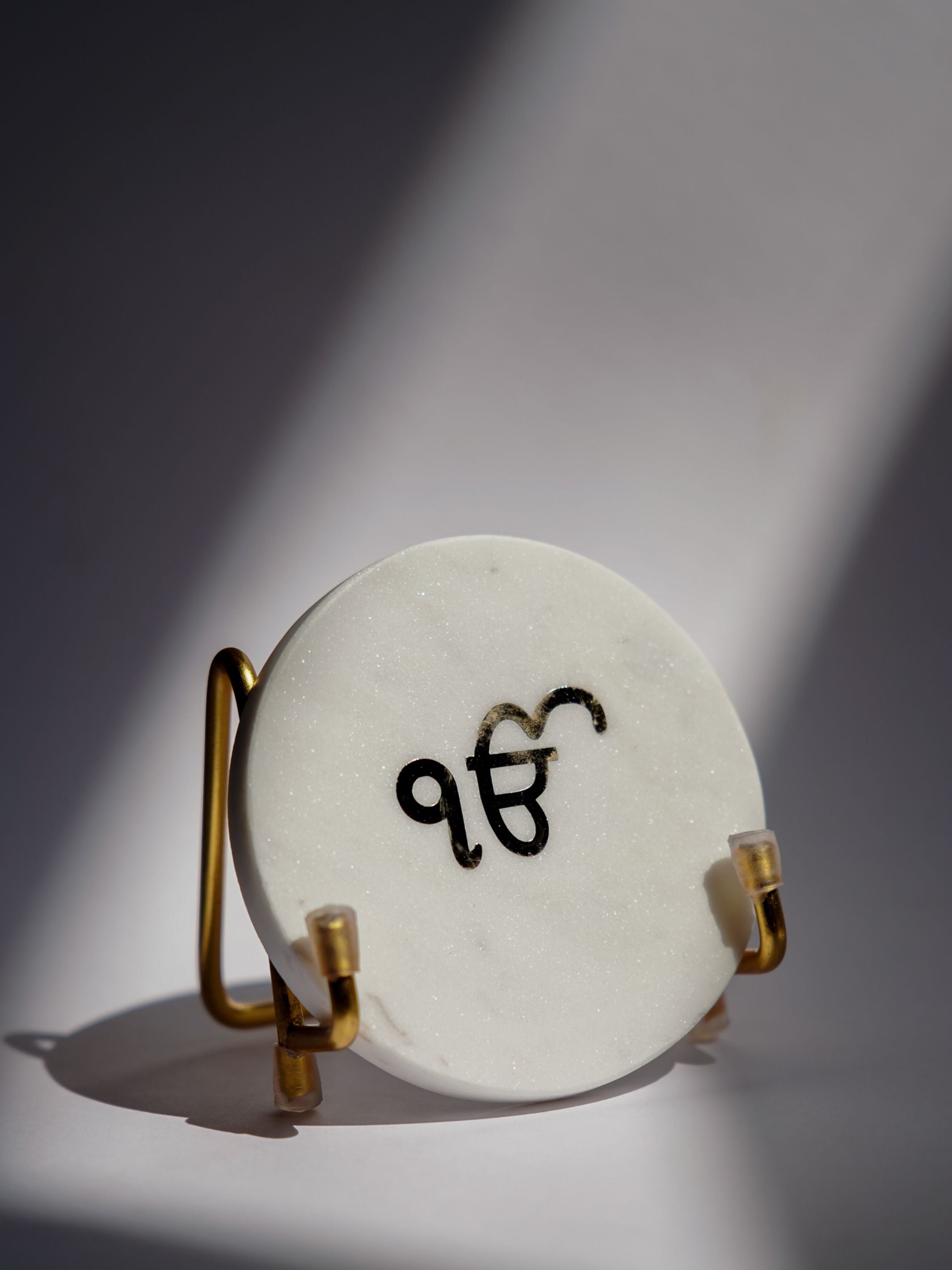 Ik Onkar with Marble - Metal Holder