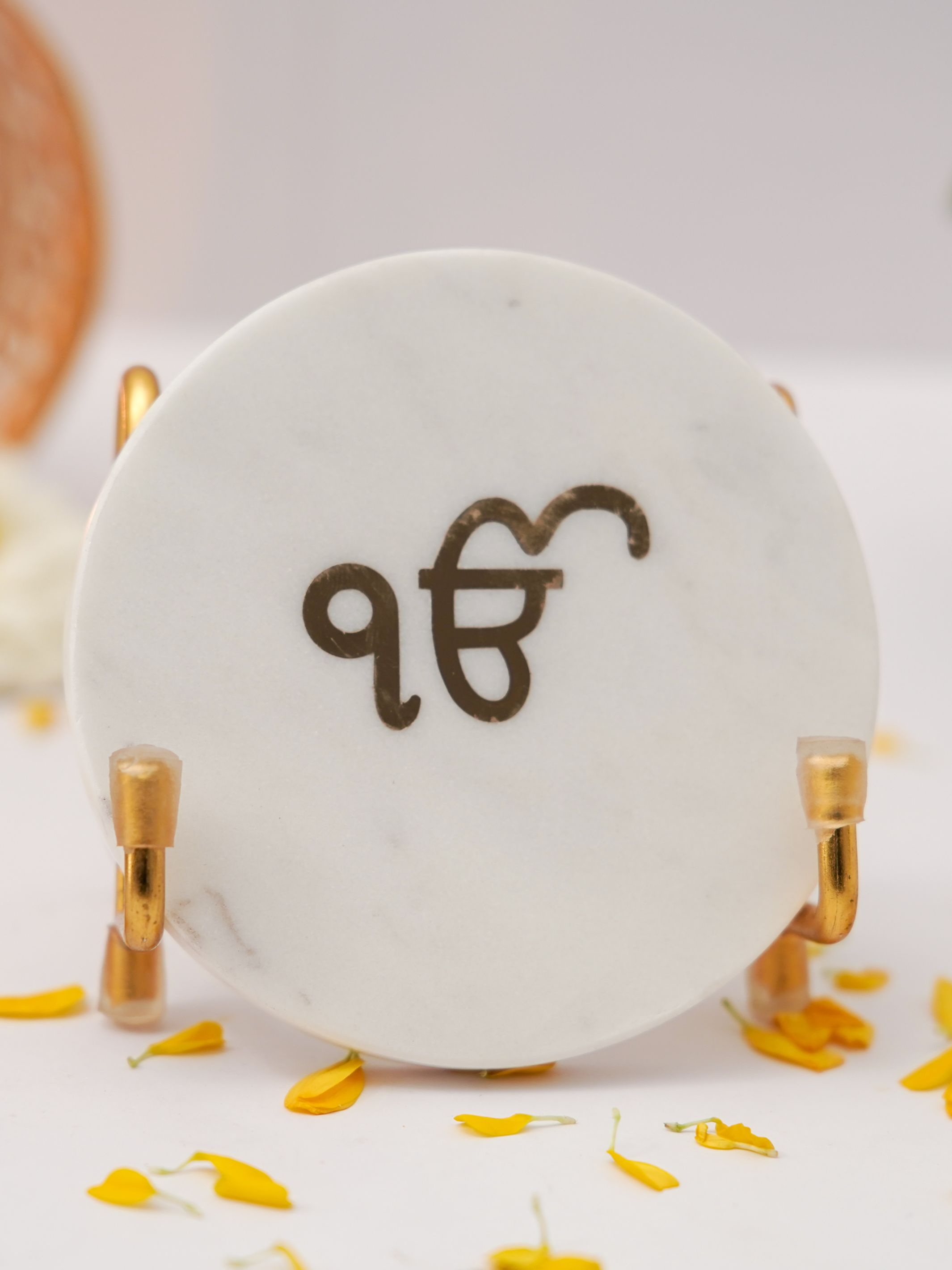 Ik Onkar with Marble - Metal Holder