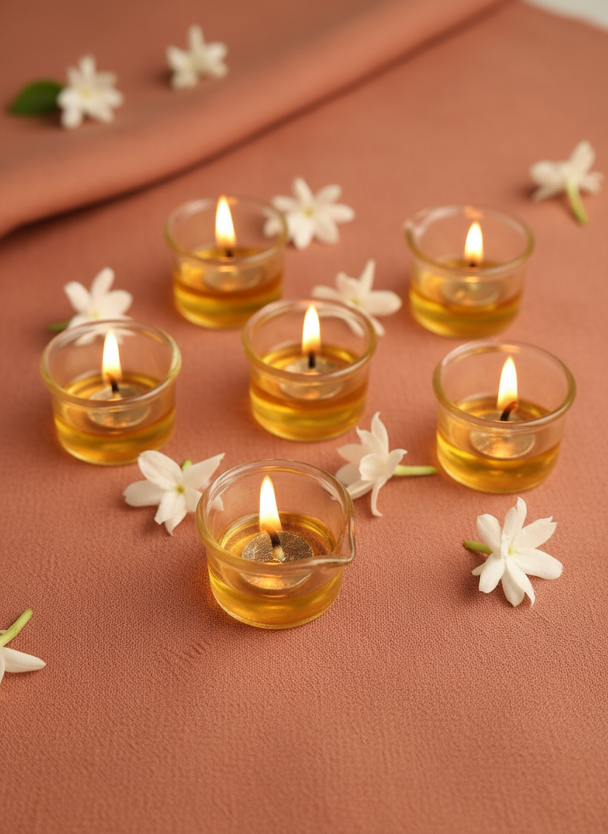 Nooré Glass diya set - set of 6