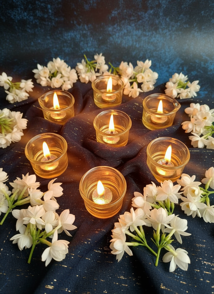 Nooré Glass diya set - set of 6