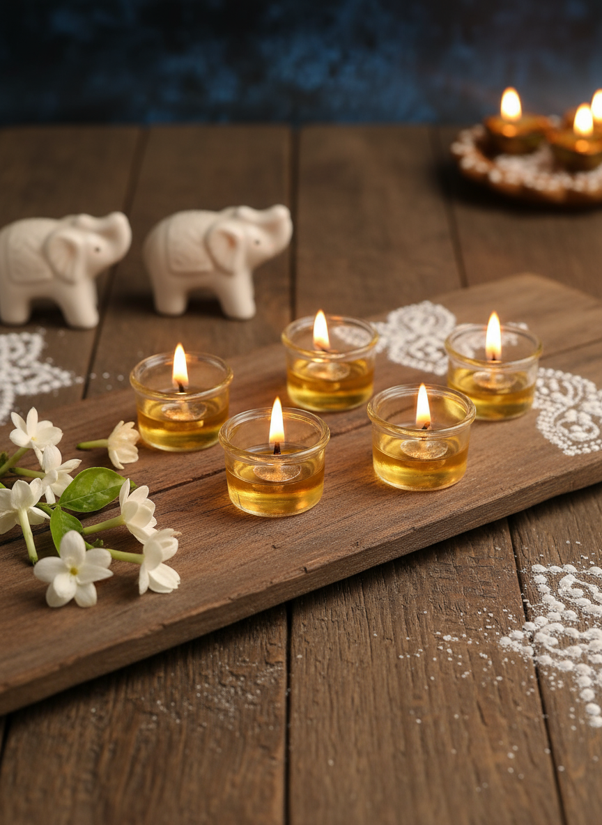 Nooré Glass diya set - set of 6