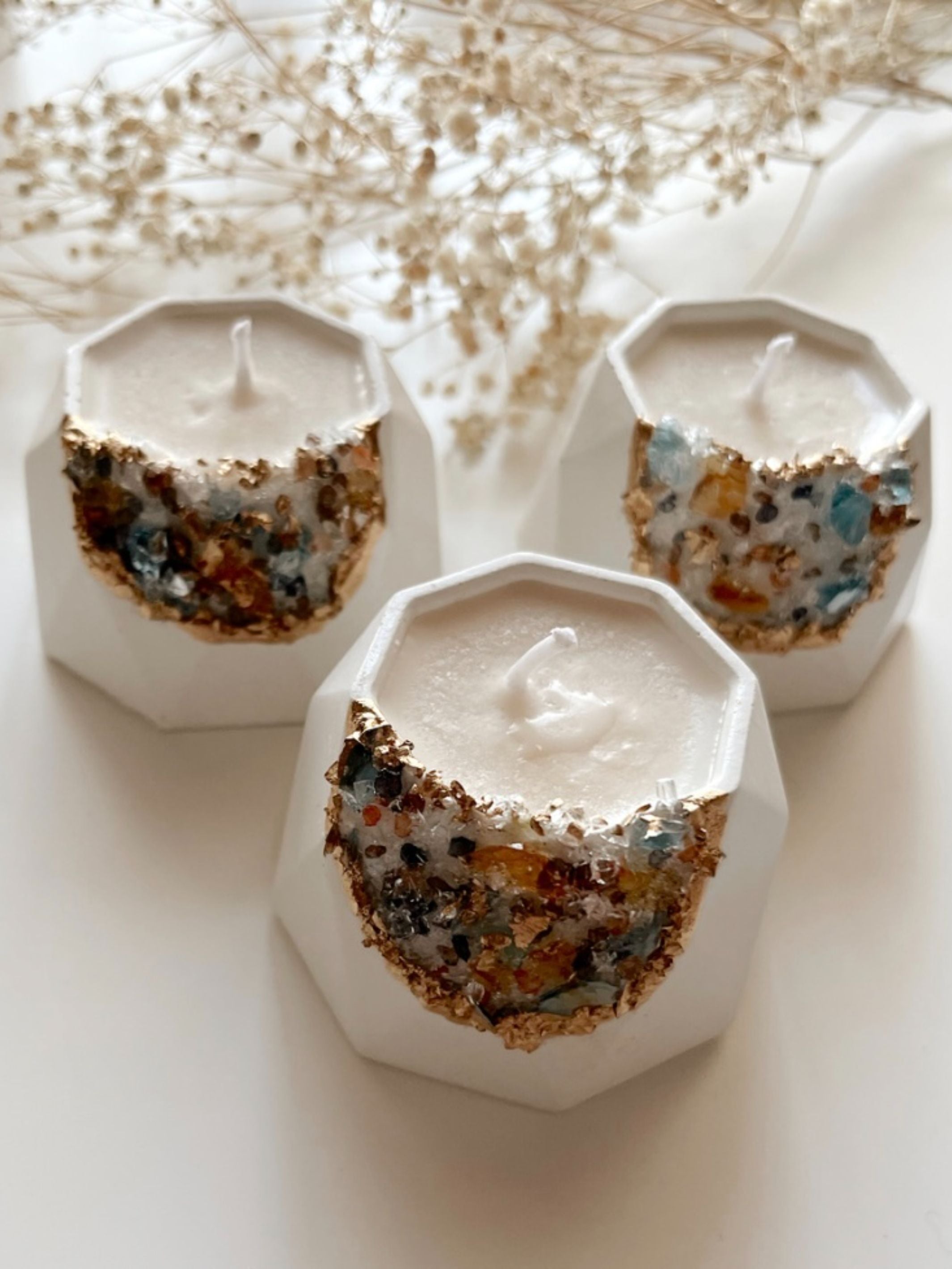 Concrete & Crystal Tea Light