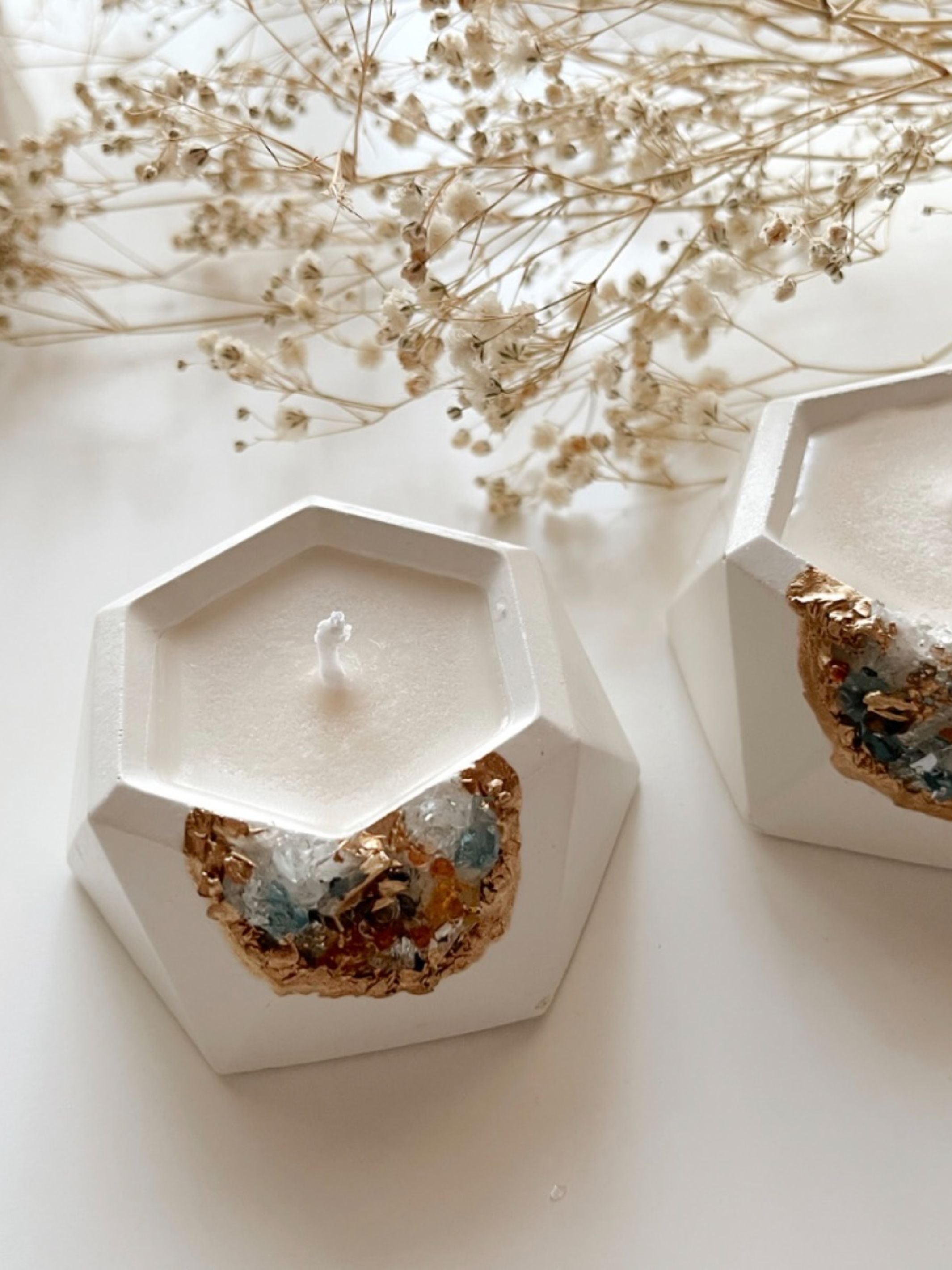 Concrete & Crystal Tea Light