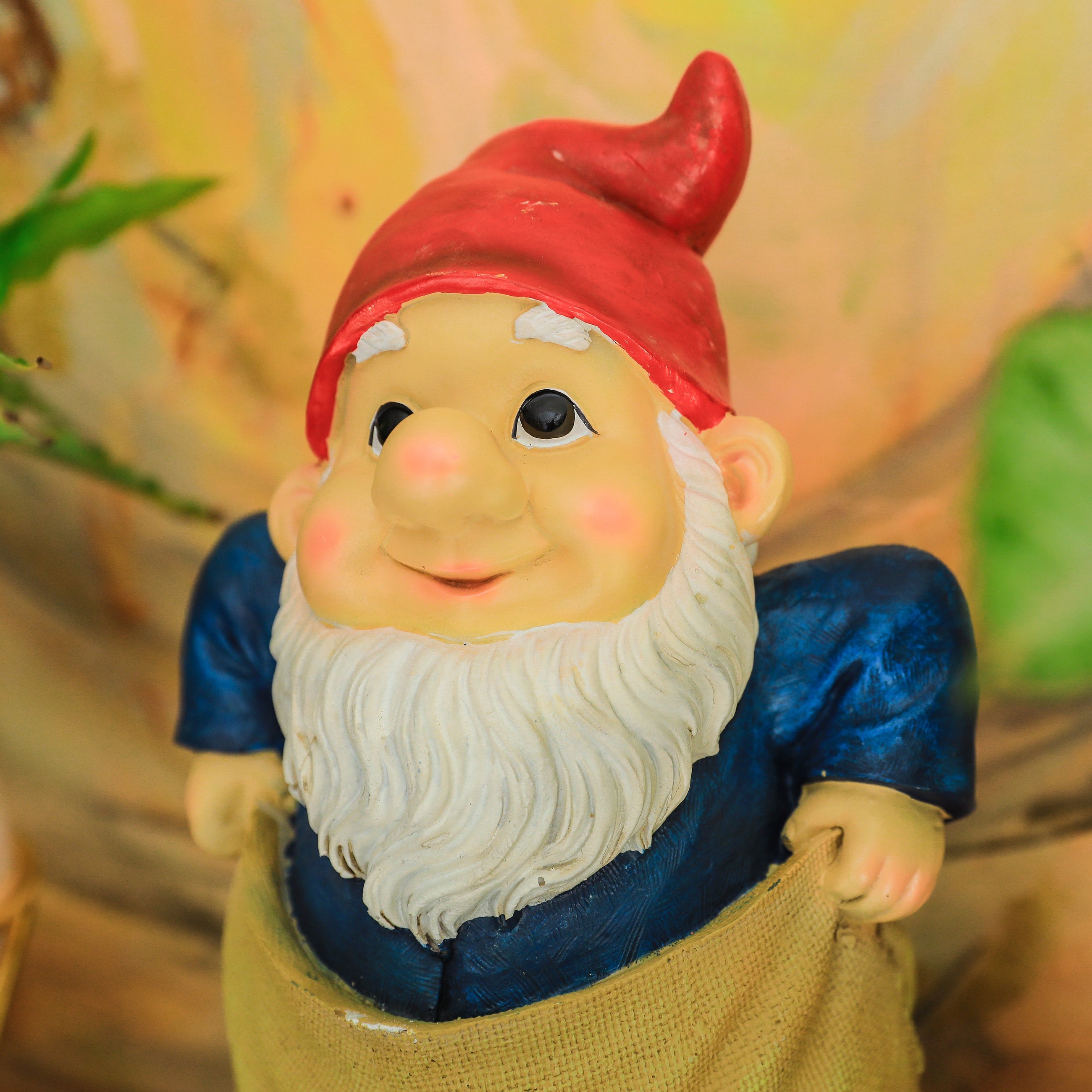 Gnome in a Sack Race I Garden Decor