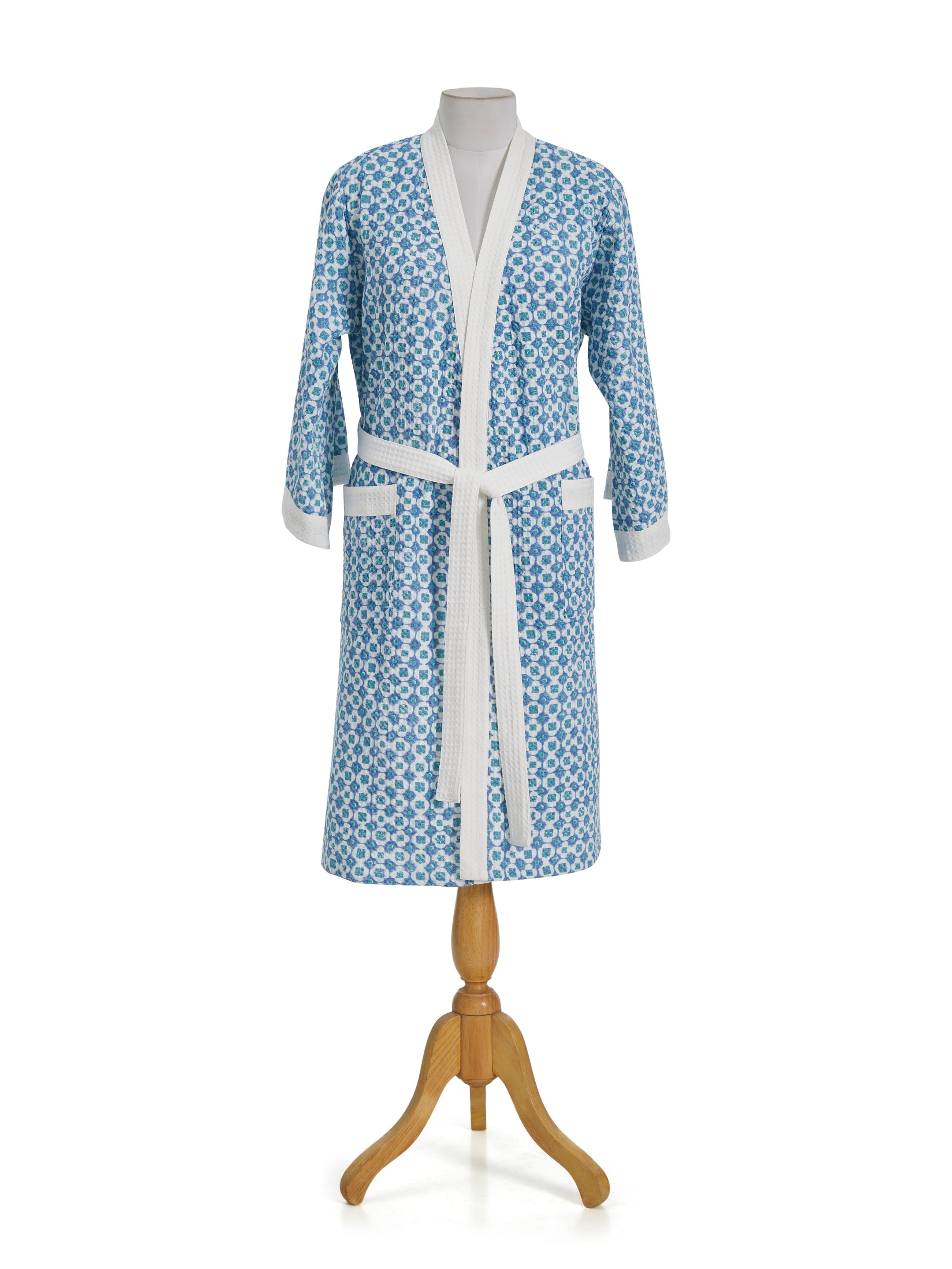 Checkmate Blue Bathrobe