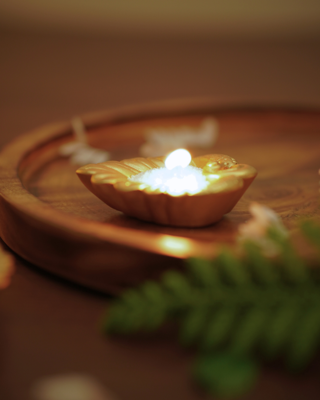 Concrete Peacock Diya