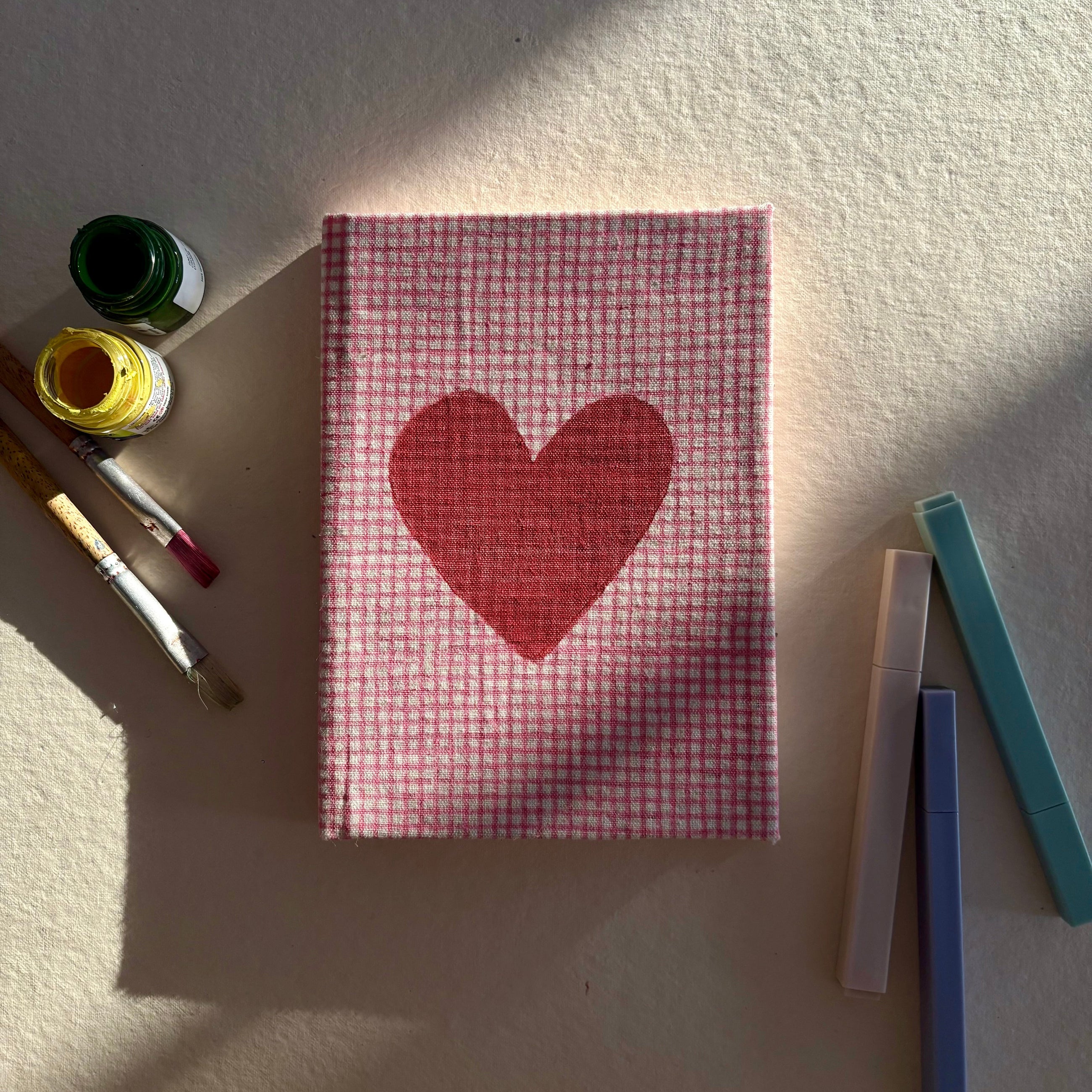 Handcrafted Sustainable A5 Diary Journal Notebook l Handmade Paper l Love Checks
