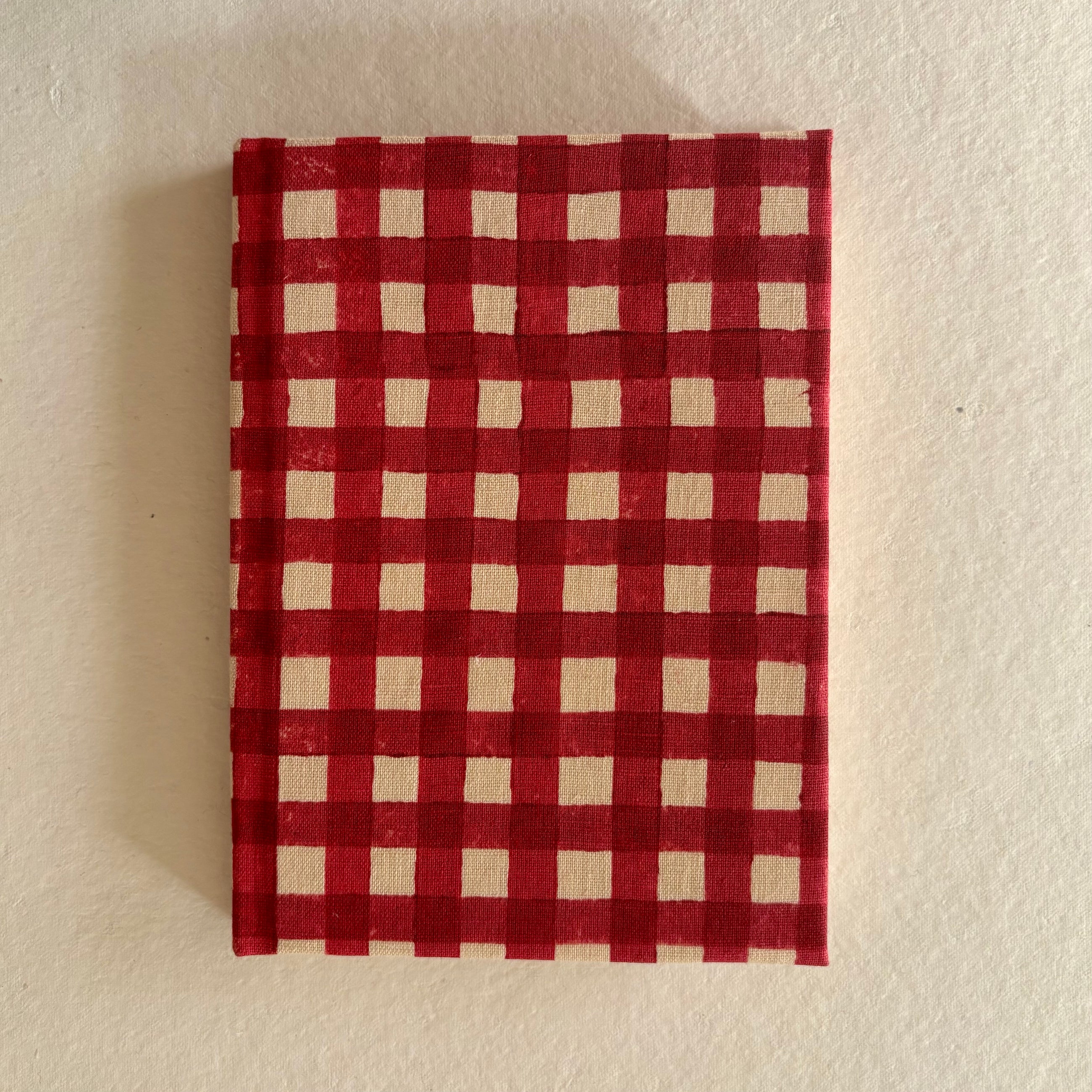 Handcrafted Sustainable A5 Diary Journal Notebook l Handmade Paper l Red Checks