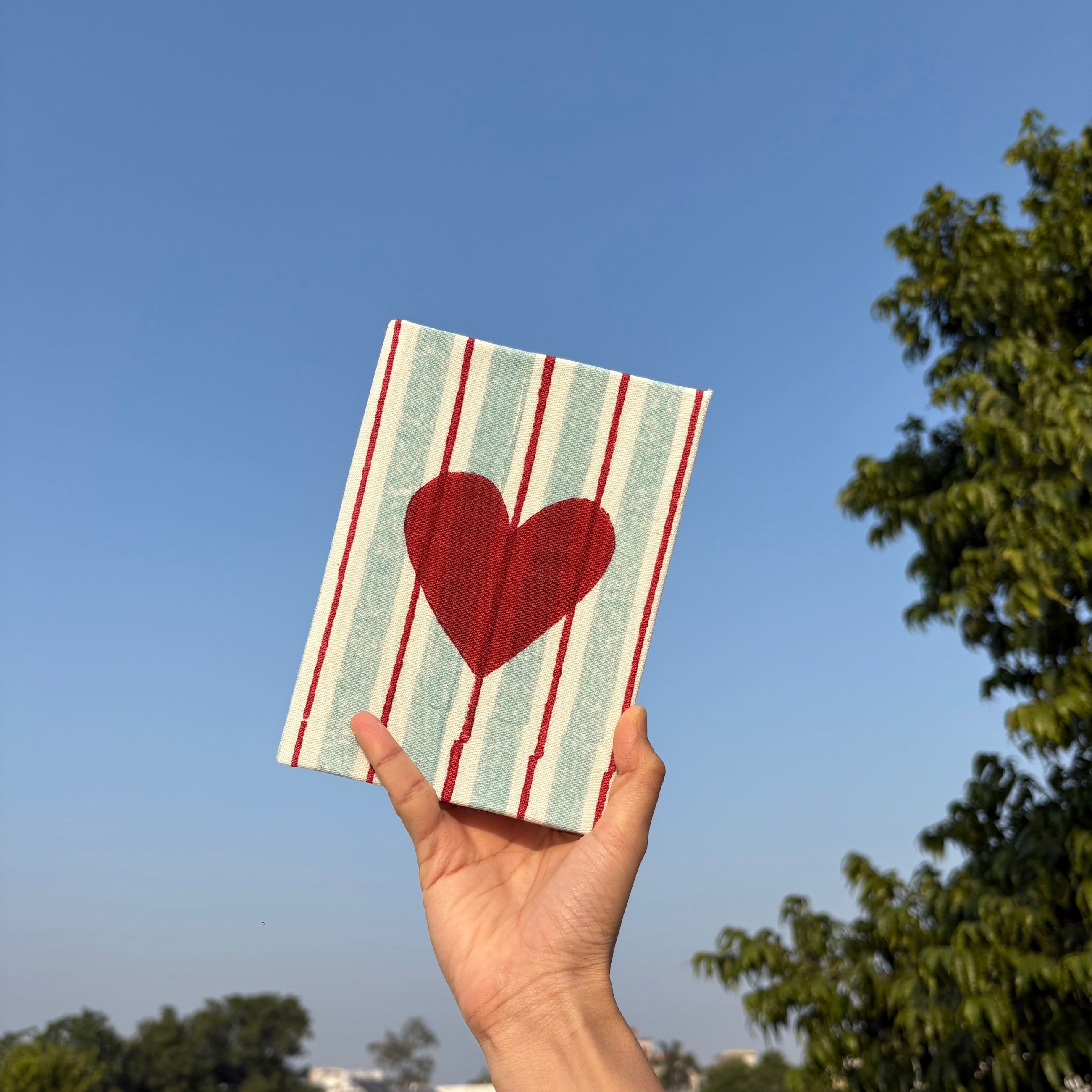 Handcrafted Sustainable A5 Diary Journal Notebook l Handmade Paper l Heart Pop