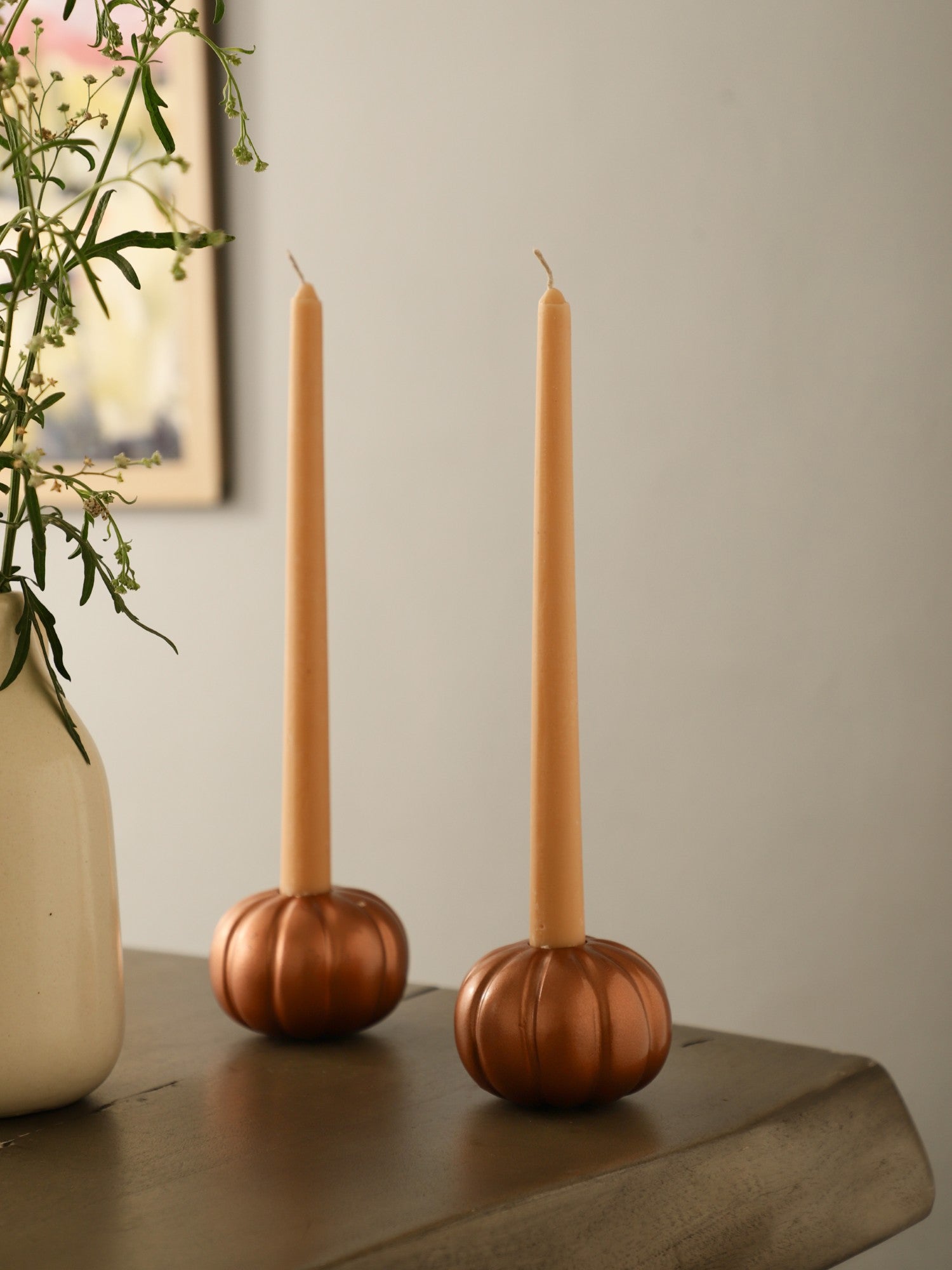 Rose Gold Pumpkin Candle Holder