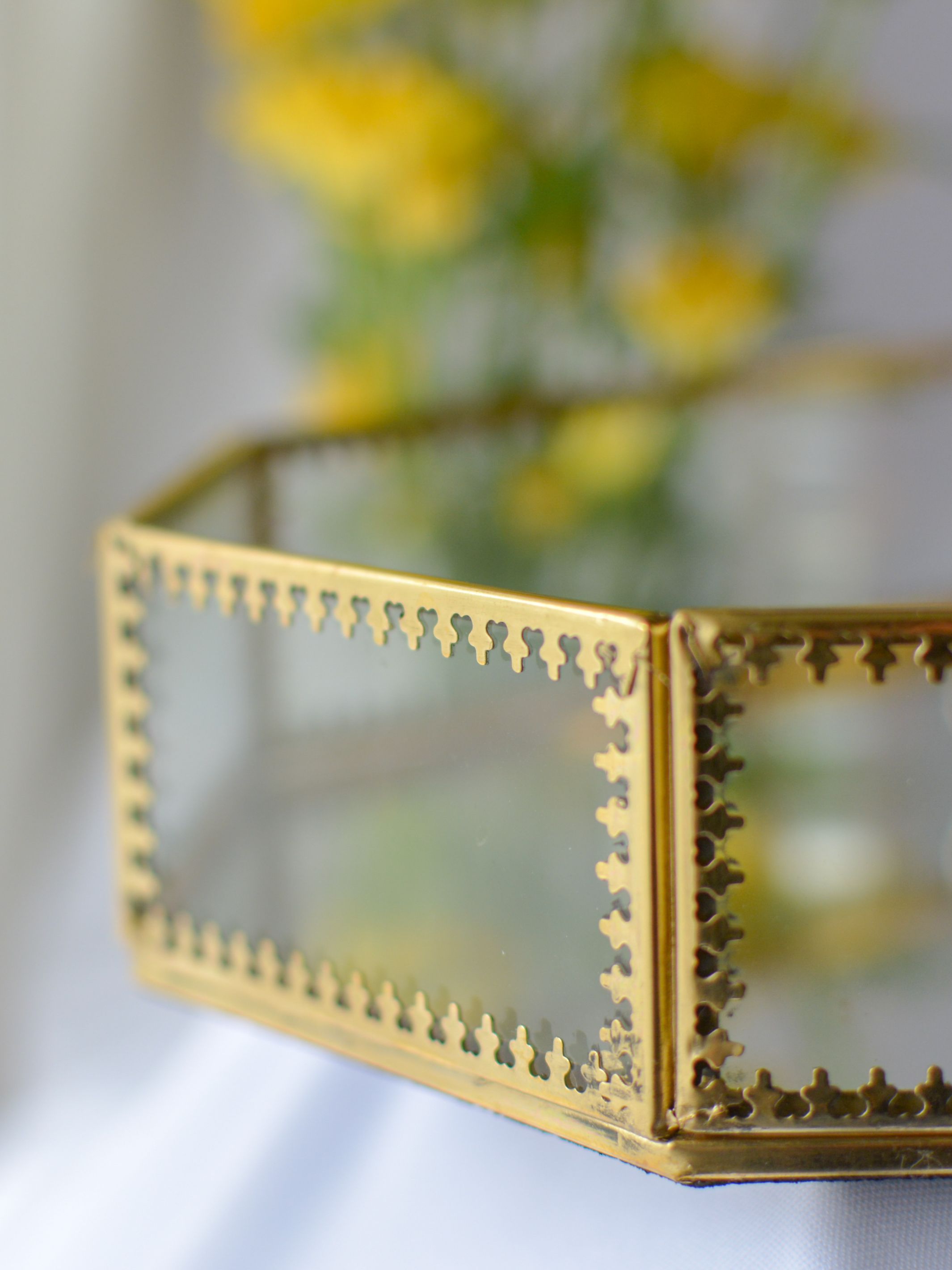 Iris Antique Glass Tray