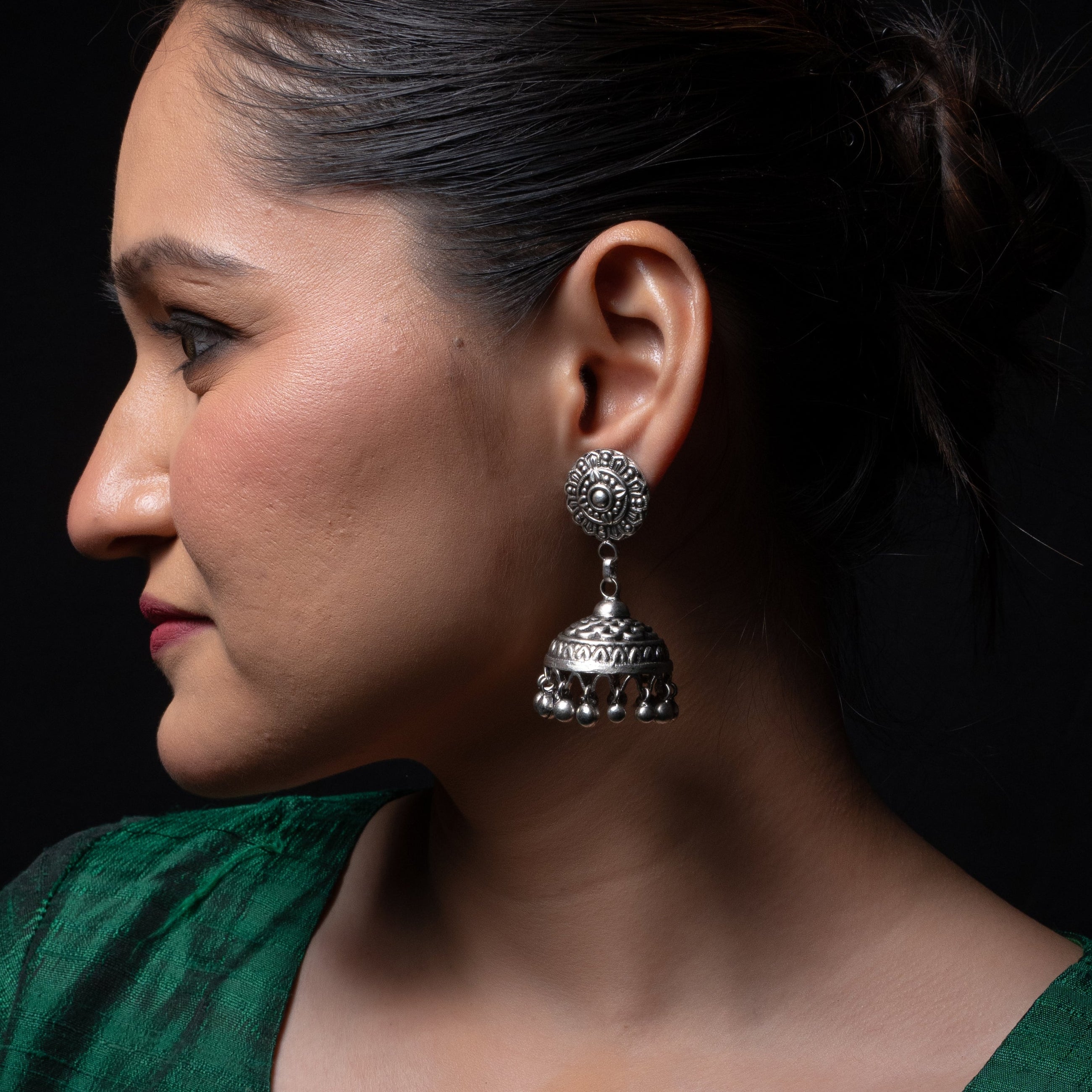 Kalee Silver Jhumki