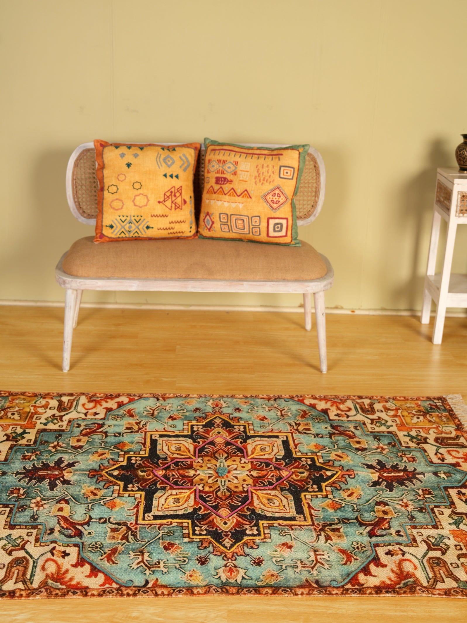 Azure Bloom Medallion Rug