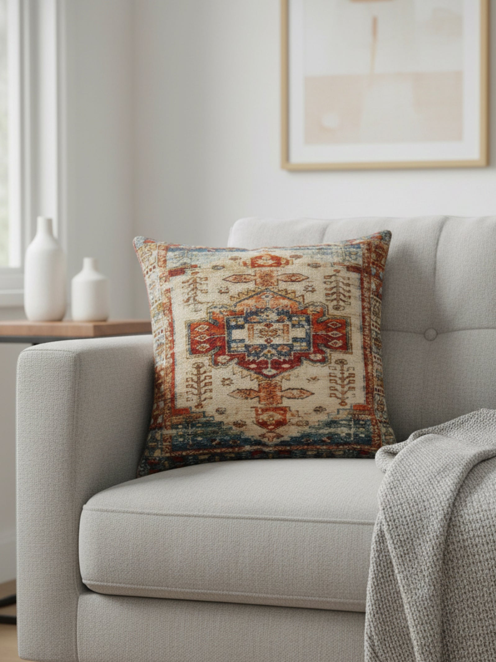 Persian Bloom Medallion Cushion Cover